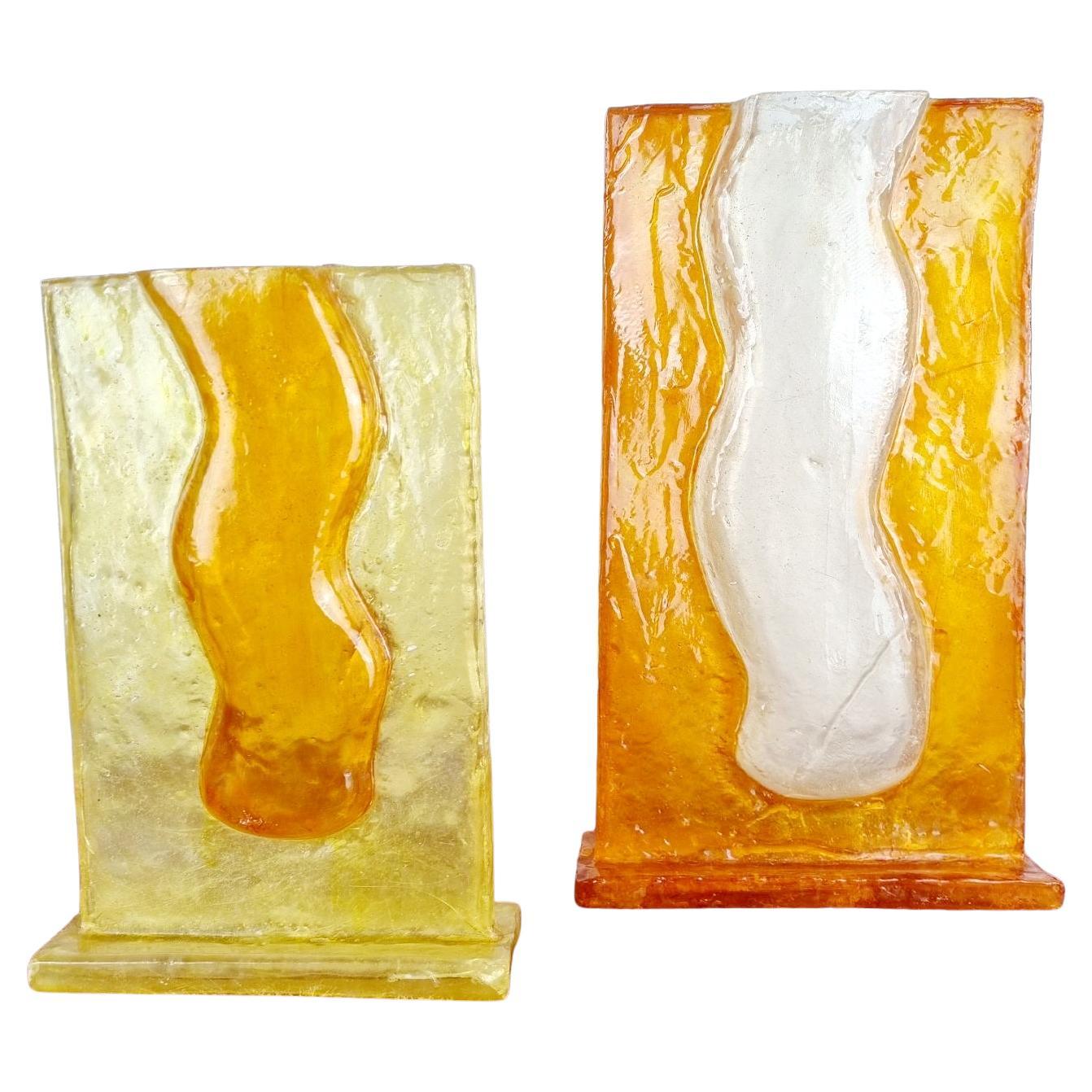 Coppia di vasi in fibra di vetro PopArt unici nel loro genere, Italia anni 
70 in vendita