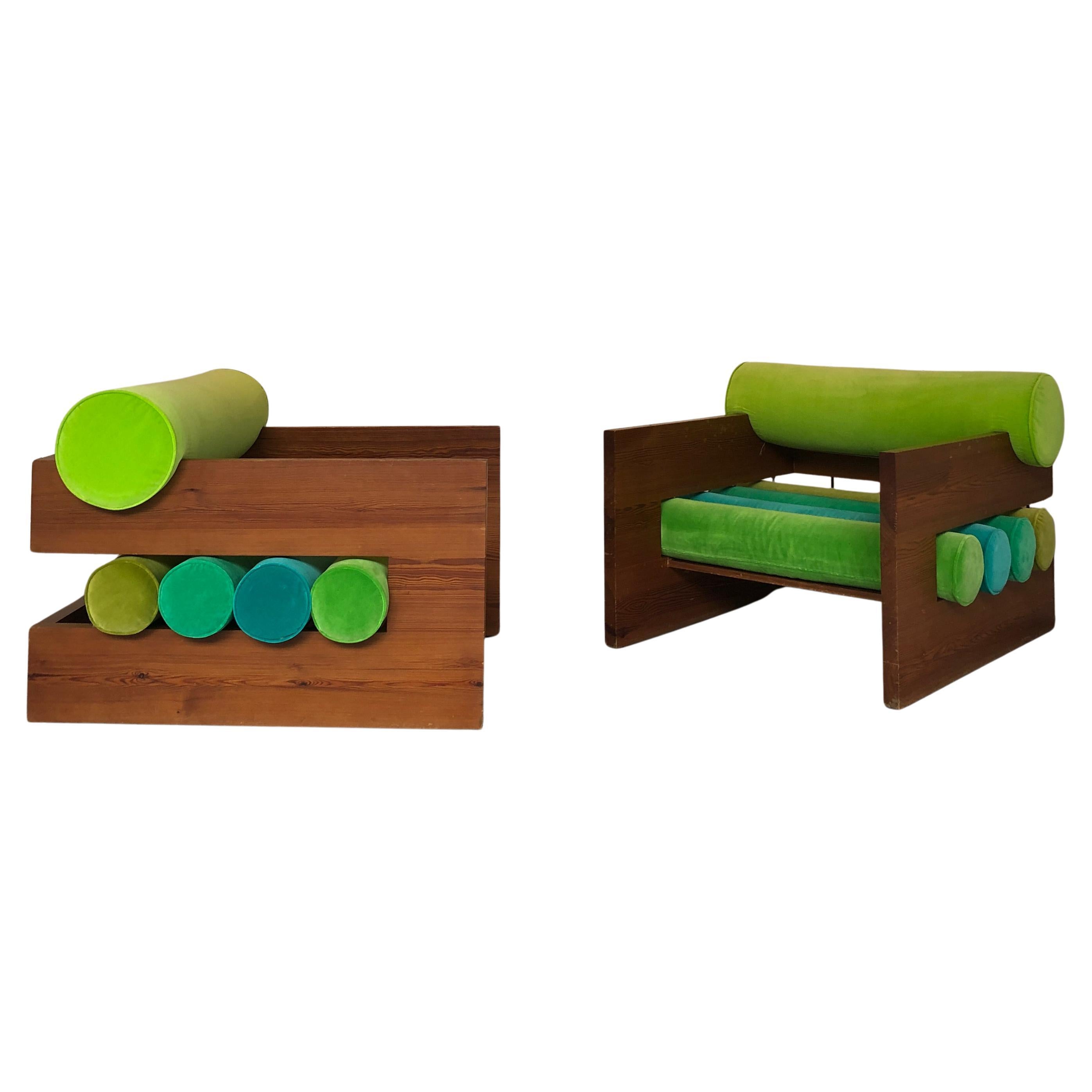 Pair of unique vintage armchairs For Sale