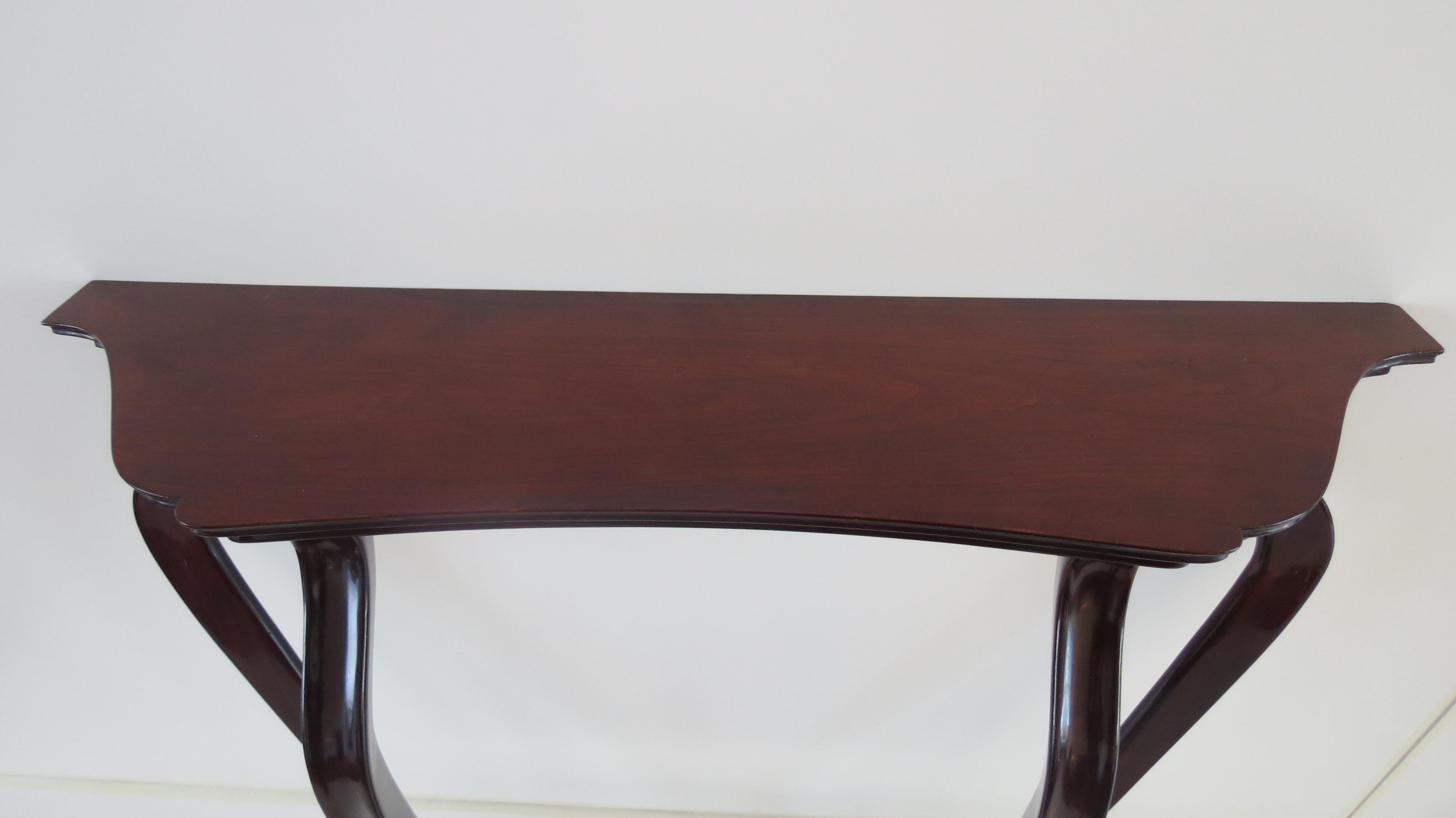 Pair of Unique Walnut Curved Console by Arch. Tempestini, 1940-1950 In Good Condition In Rome, IT