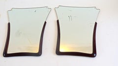 Pair of Unique Walnut Wall Mirrors by Arch. Tempestini, 1940-1950