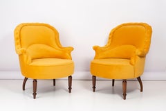 Pair of Unique Yellow Mustard Armchairs, 1930s, Germany