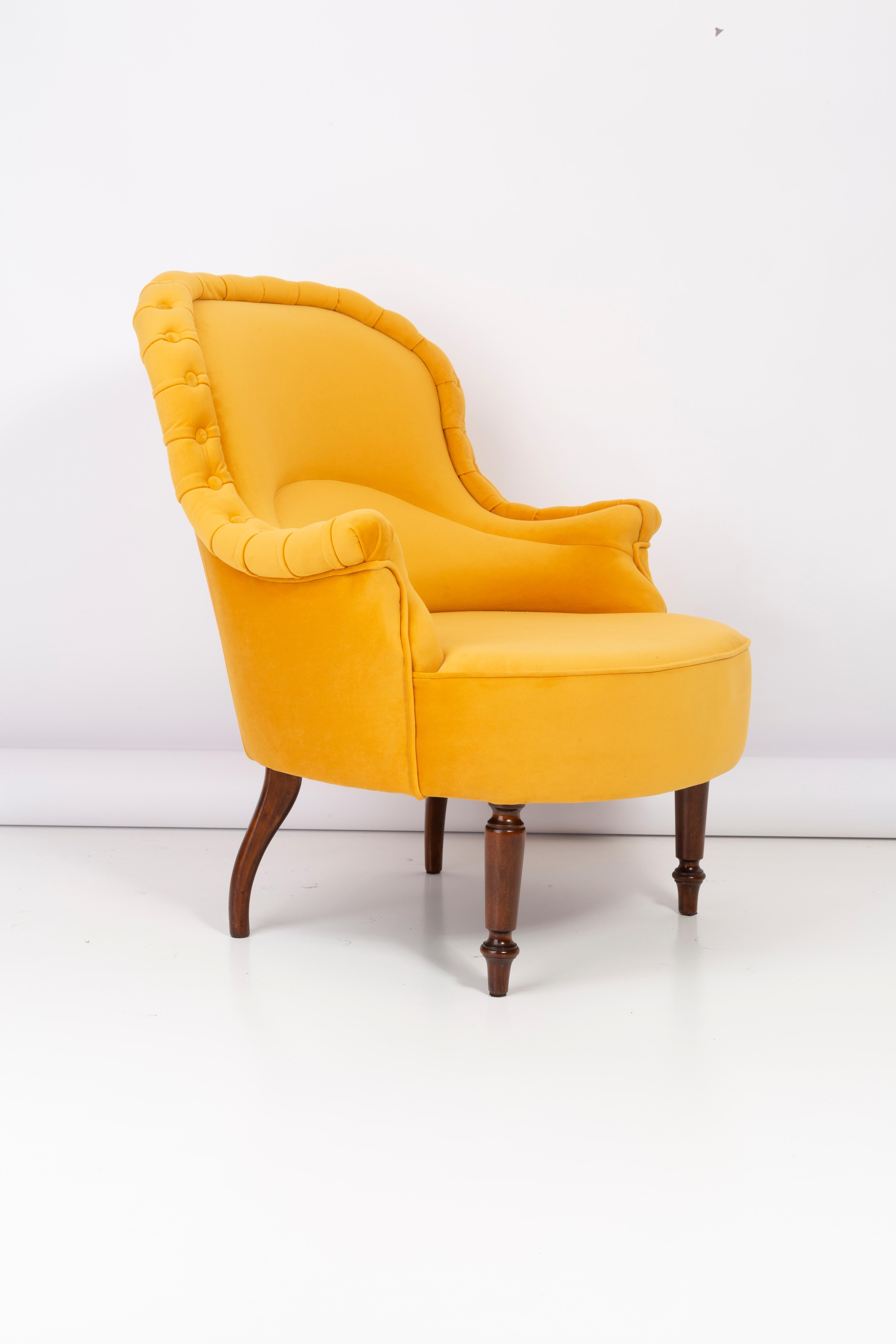 20th Century Pair of Unique Yellow Mustard Armchairs, 1930s, Germany For Sale