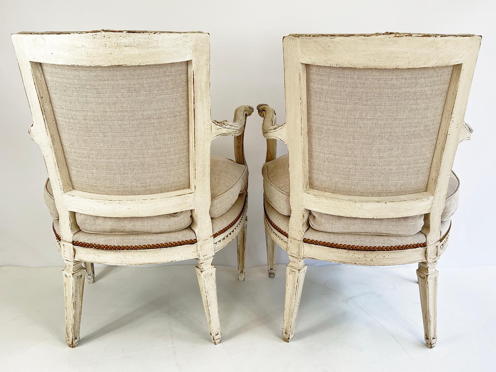 20th Century Pair of Uniquely Carved, Painted Italian Armchairs For Sale