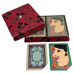Coppia di mazzi di carte da gioco Art Deco del Congresso non aperti con scatola originale