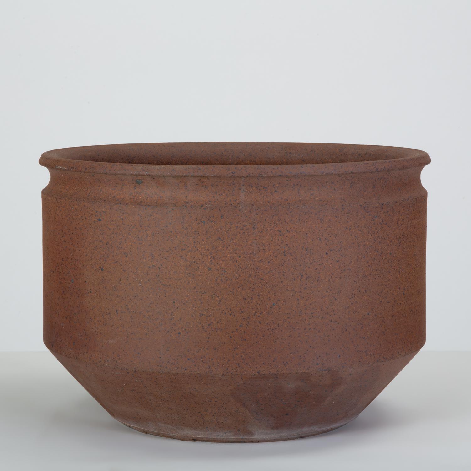 Mid-Century Modern Pair of Unscored Natural Stoneware Planters by David Cressey & Robert Maxwell
