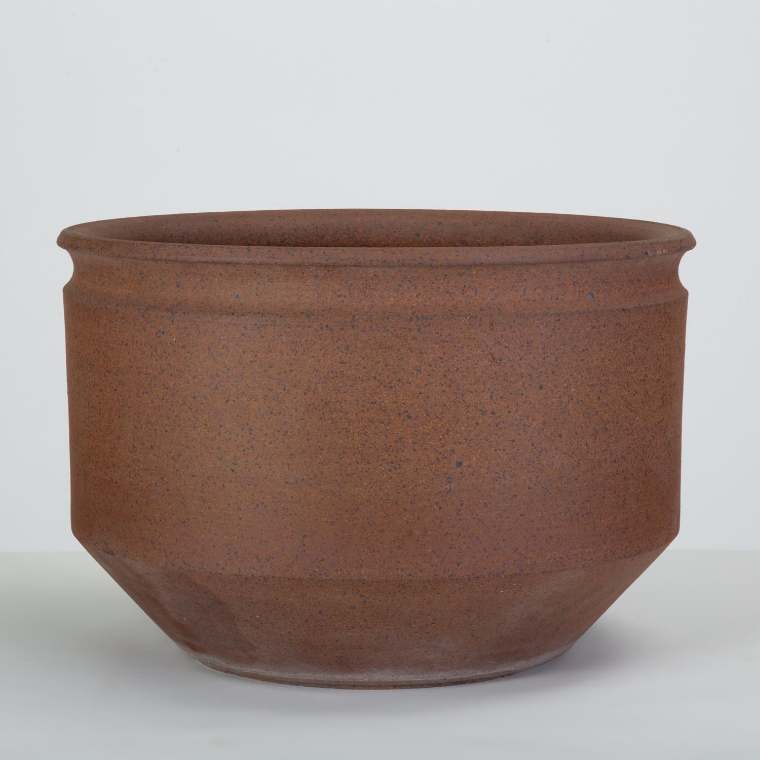 American Pair of Unscored Natural Stoneware Planters by David Cressey & Robert Maxwell
