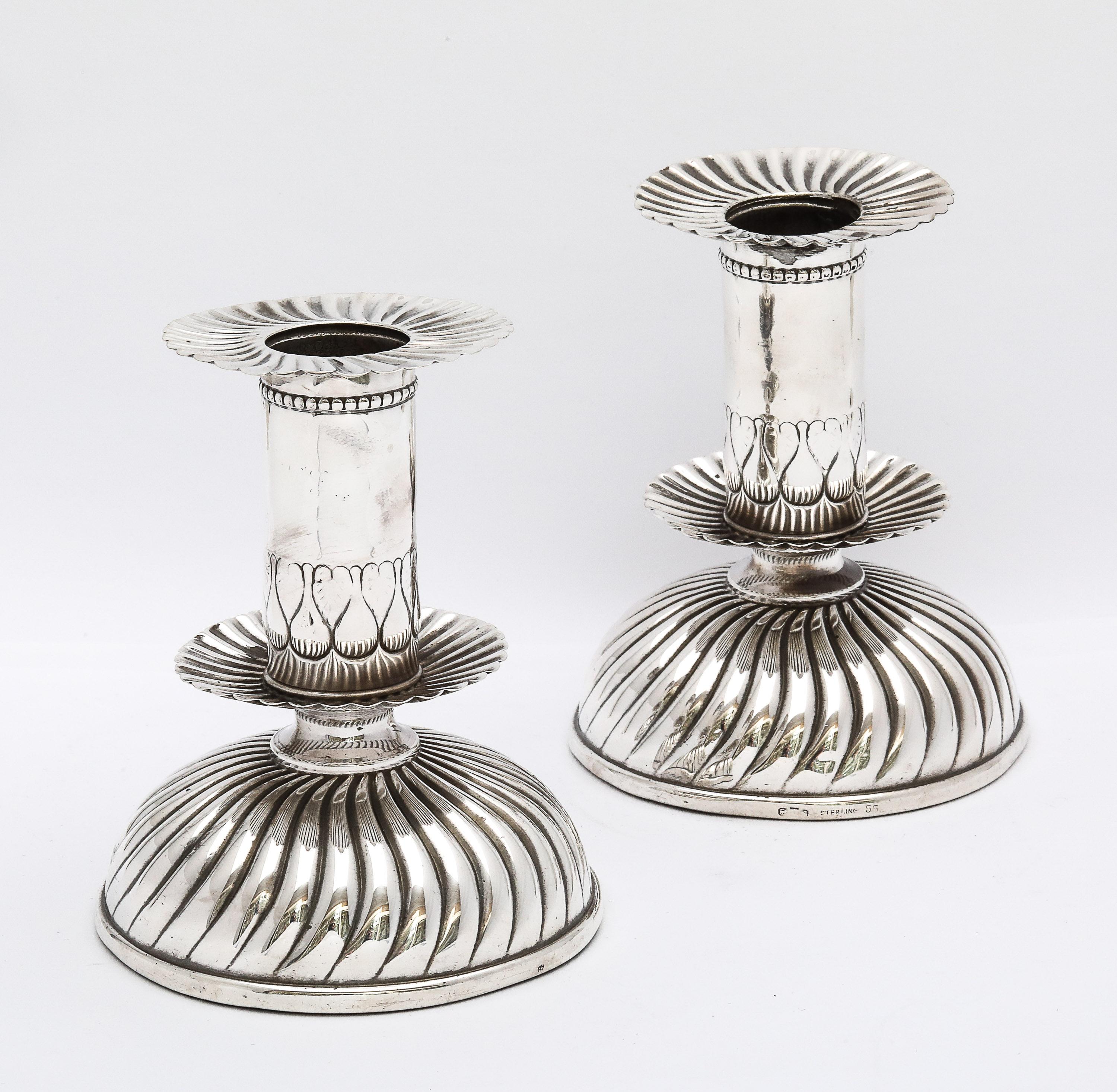 Medieval Pair of Unusual 16th Century-Style Capstan Candlesticks For Sale