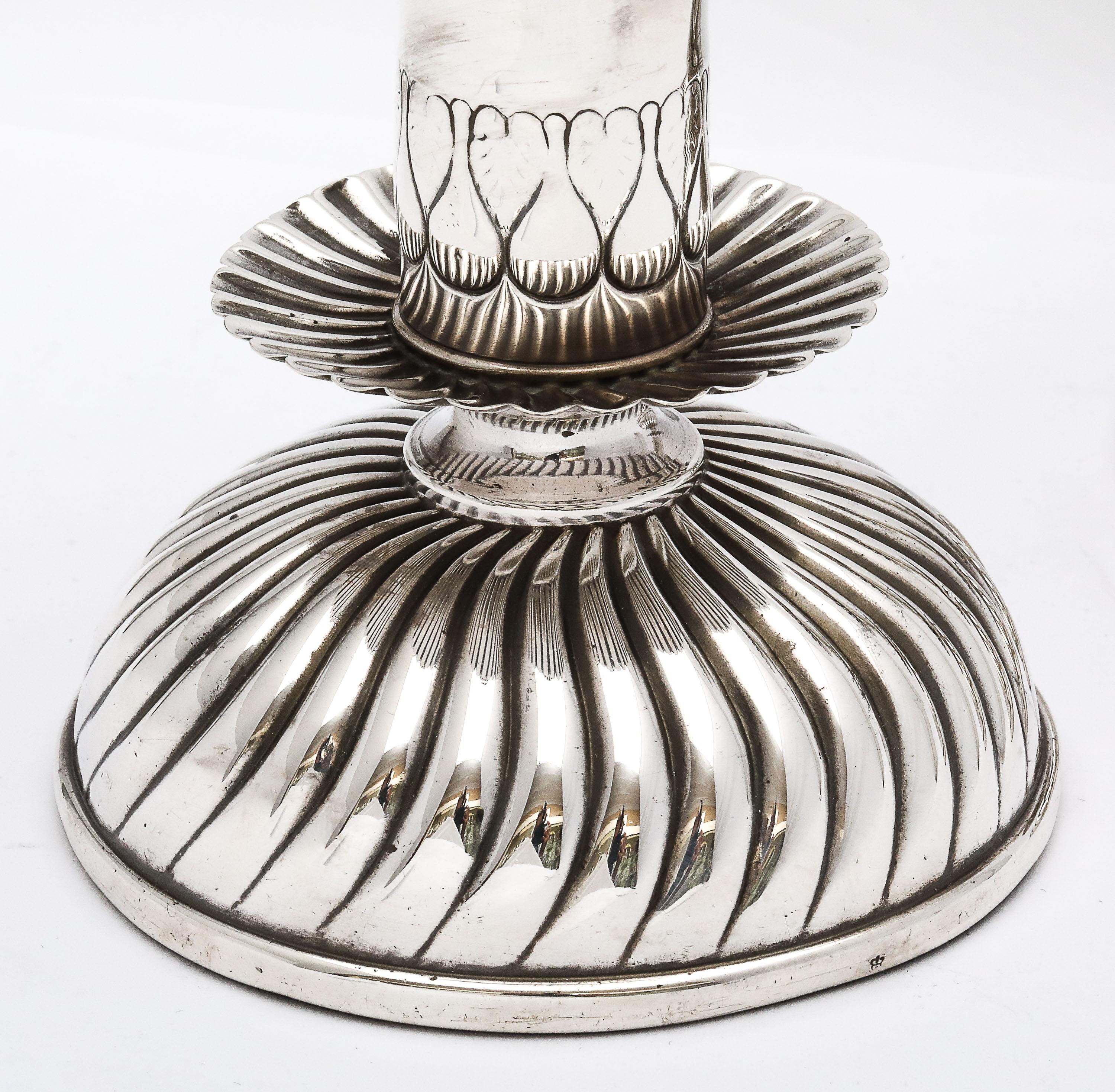 English Pair of Unusual 16th Century-Style Capstan Candlesticks For Sale