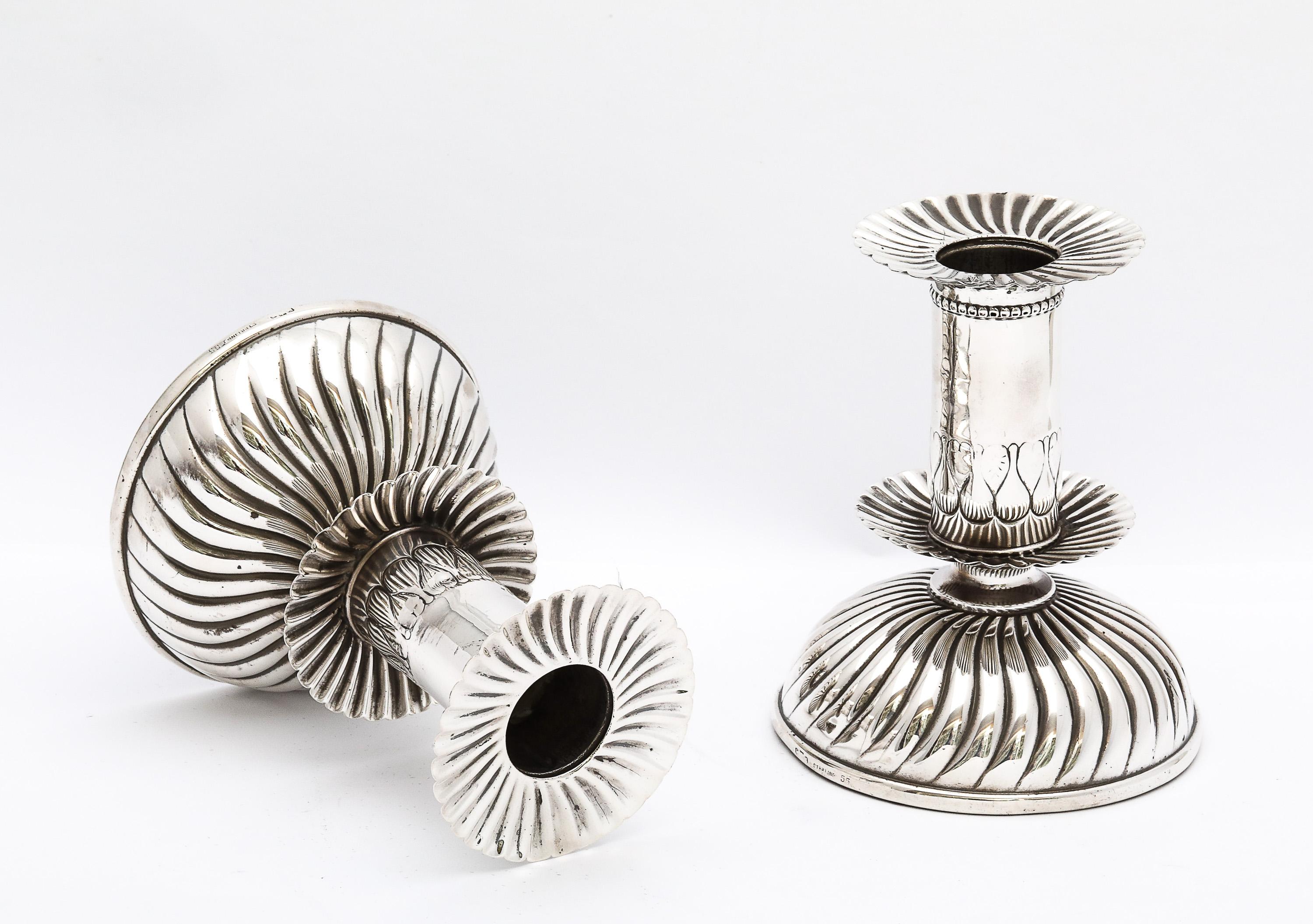 Early 20th Century Pair of Unusual 16th Century-Style Capstan Candlesticks For Sale