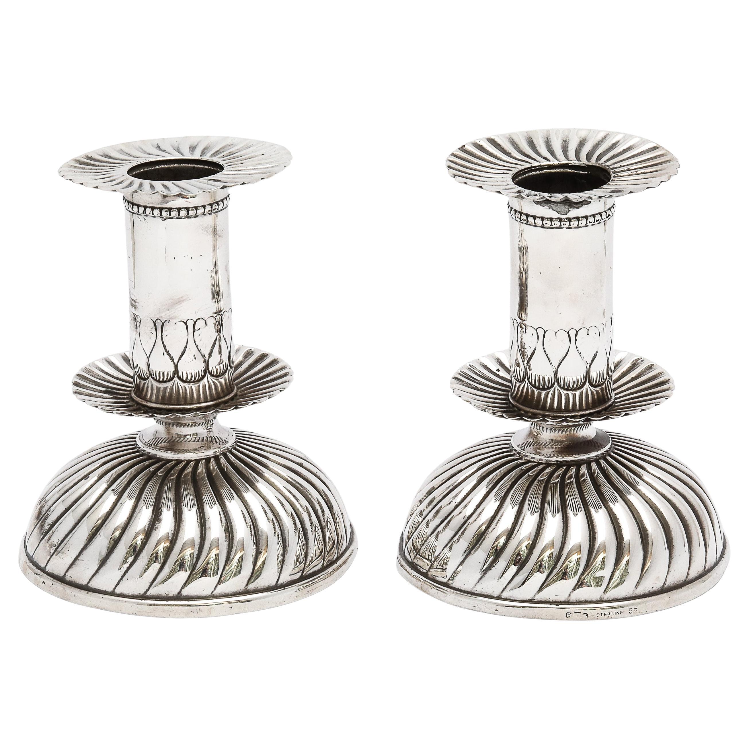Pair of Unusual 16th Century-Style Capstan Candlesticks For Sale