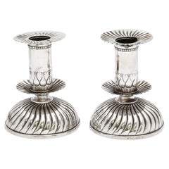 Antique Pair of Unusual 16th Century-Style Capstan Candlesticks