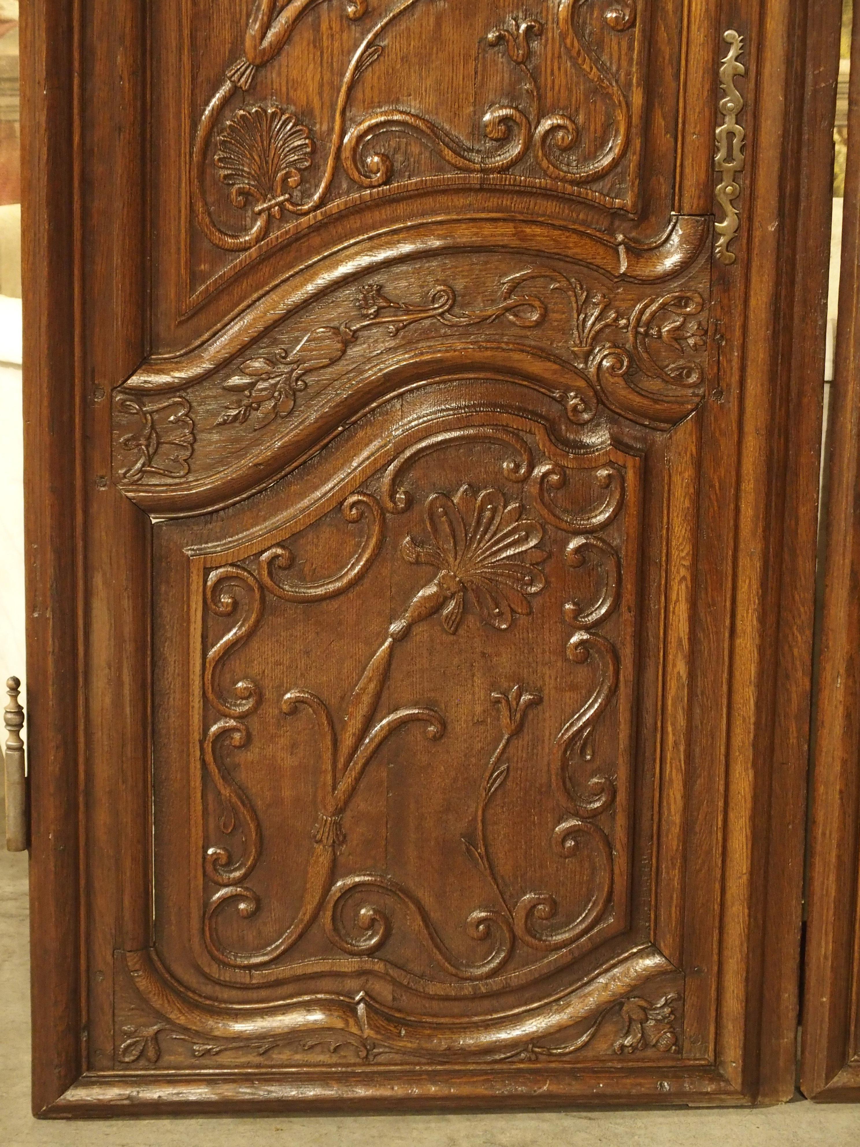 Pair of Unusual 18th Century French Oak Fleur-de-Lys Doors 7