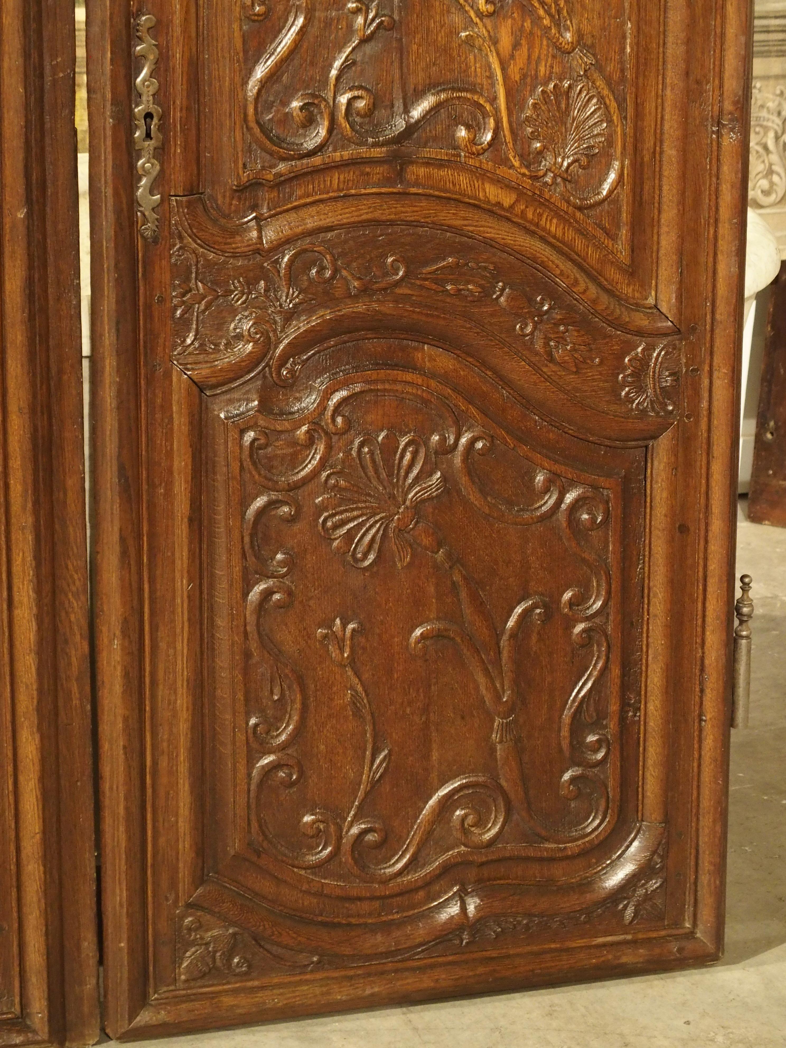 Pair of Unusual 18th Century French Oak Fleur-de-Lys Doors 8