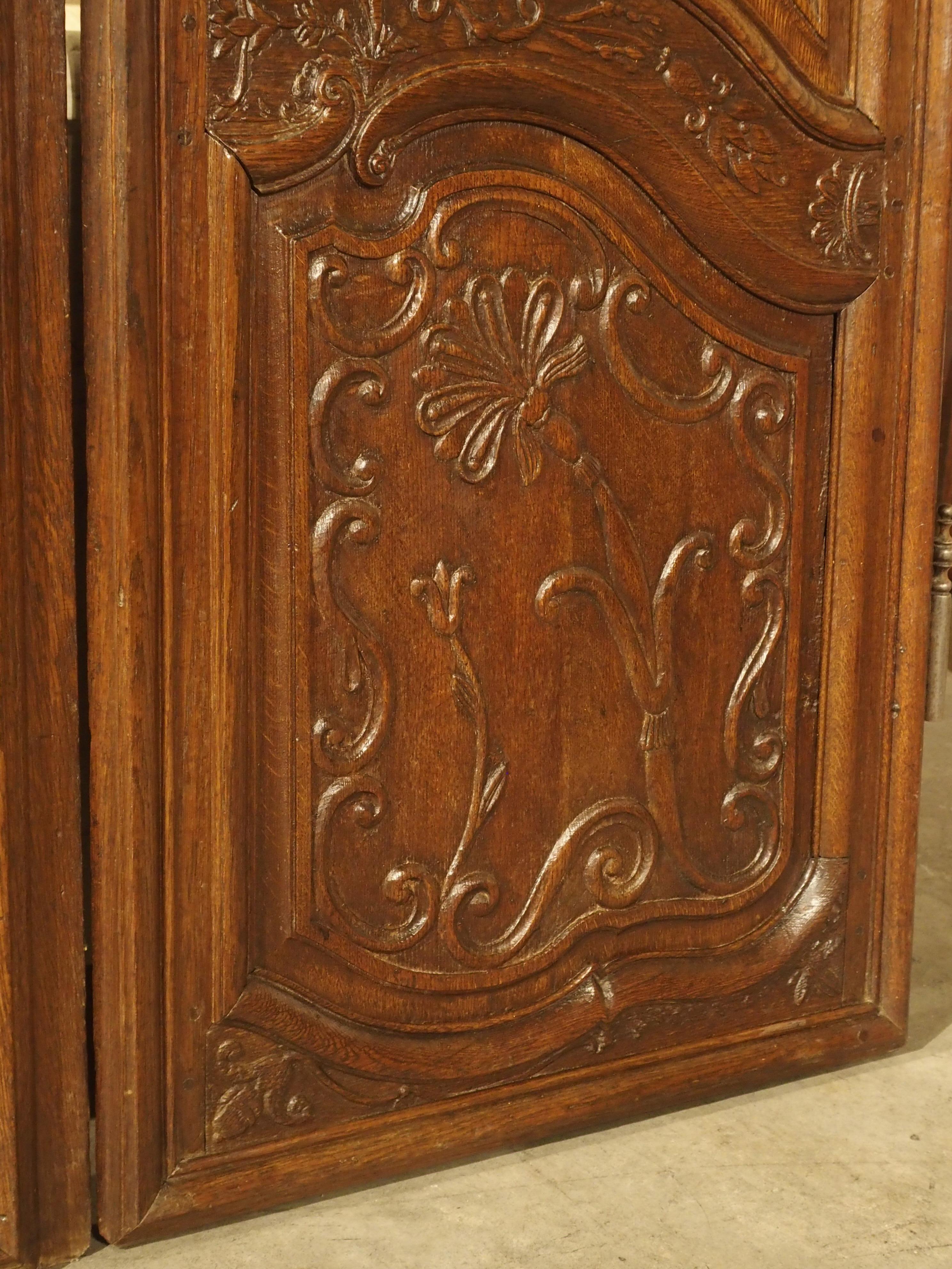 Pair of Unusual 18th Century French Oak Fleur-de-Lys Doors 1