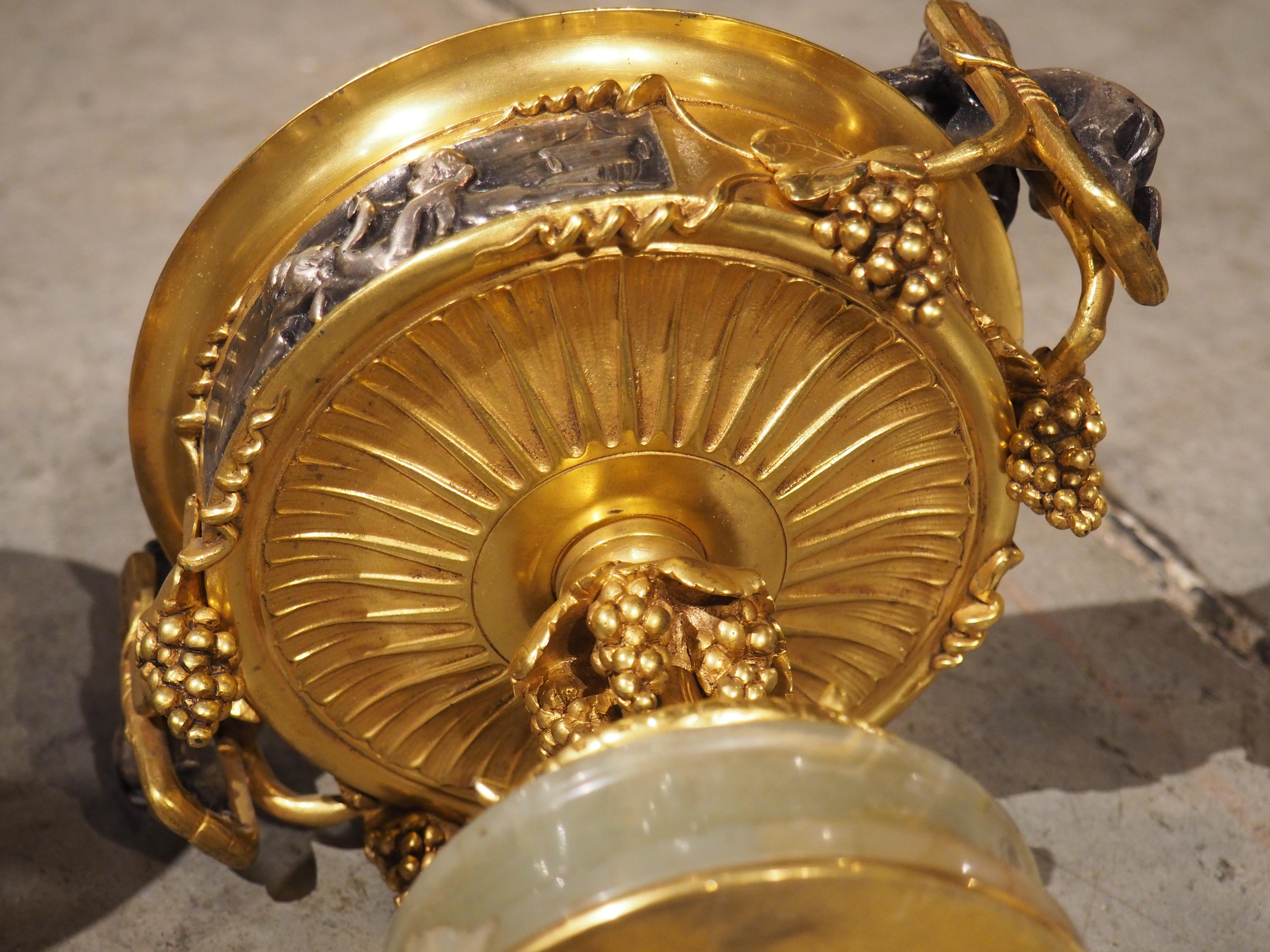 Coppia di insolite tazze francesi in bronzo del XIX secolo, Décor Panthère in vendita 11