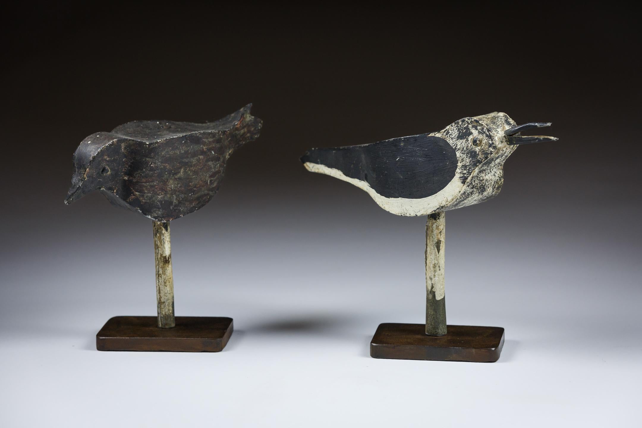 Pair of Unusual 20th Century Zinc Shorebird Decoys 1