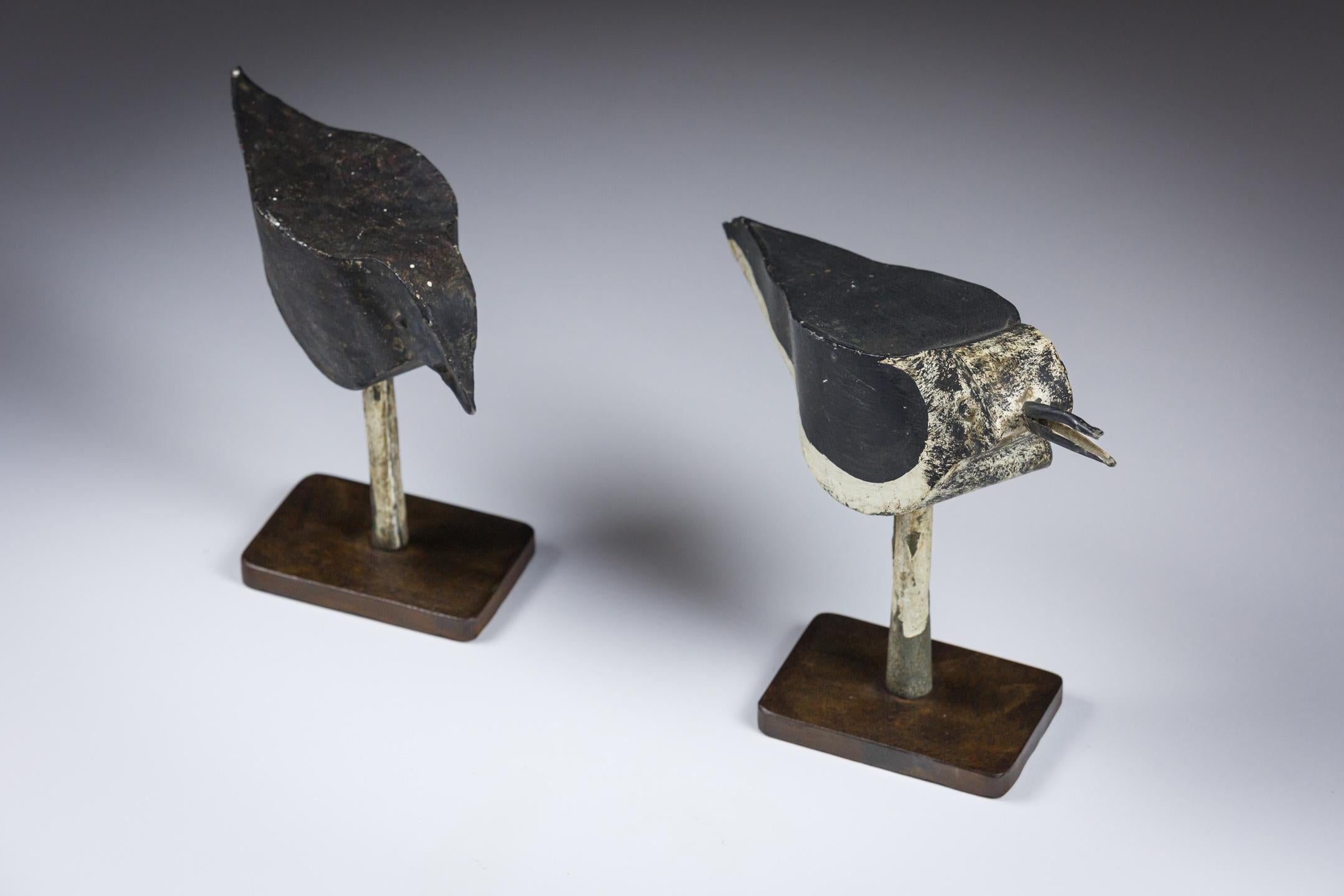 Pair of Unusual 20th Century Zinc Shorebird Decoys 4