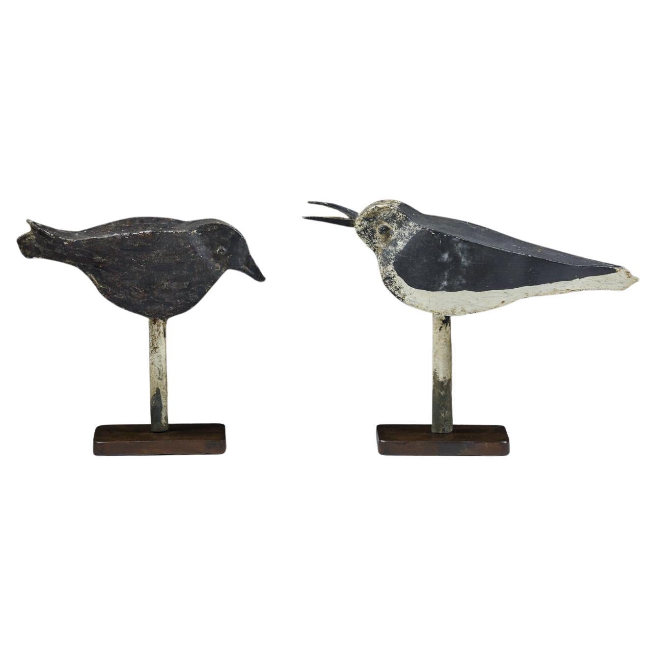 Pair of Unusual 20th Century Zinc Shorebird Decoys