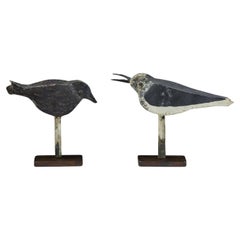 Pair of Unusual 20th Century Zinc Shorebird Decoys