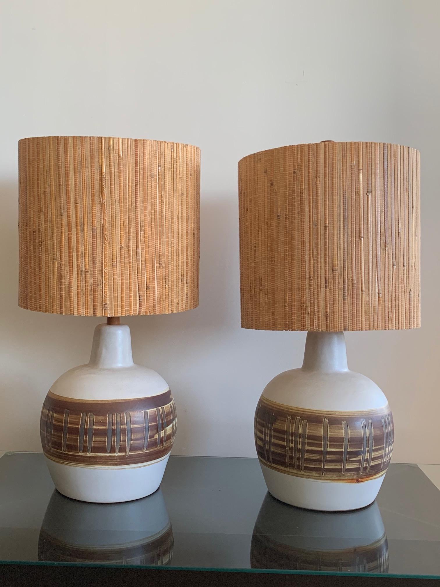 Pair of Unusual Ceramic Lamps by Gordon Martz 7