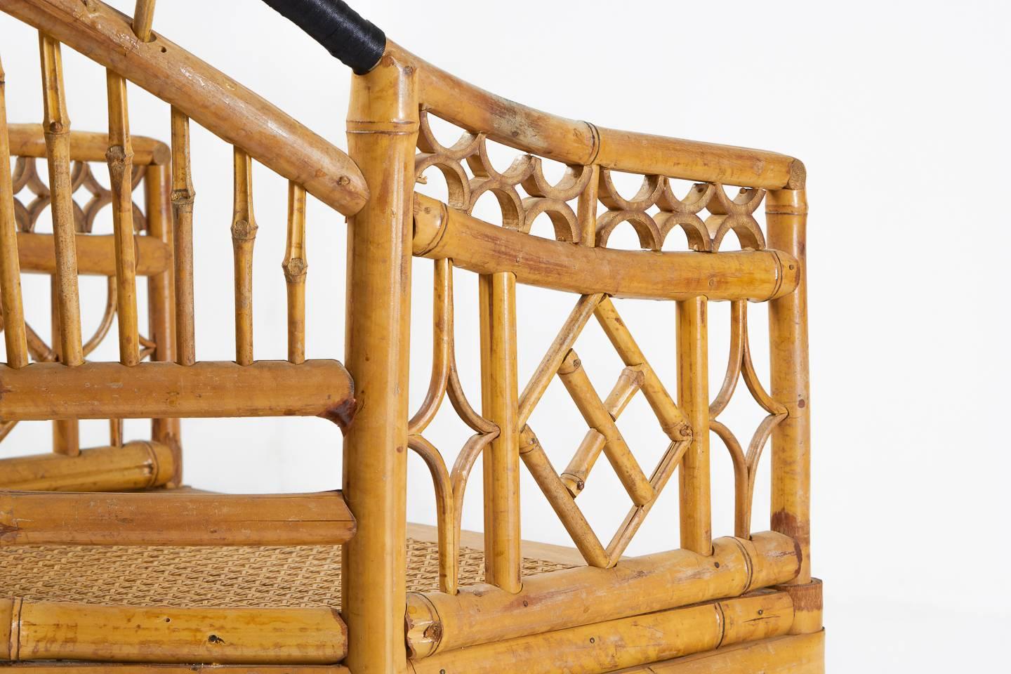 Pair of Unusual French Bamboo Chairs In Good Condition In Husbands Bosworth, Leicestershire