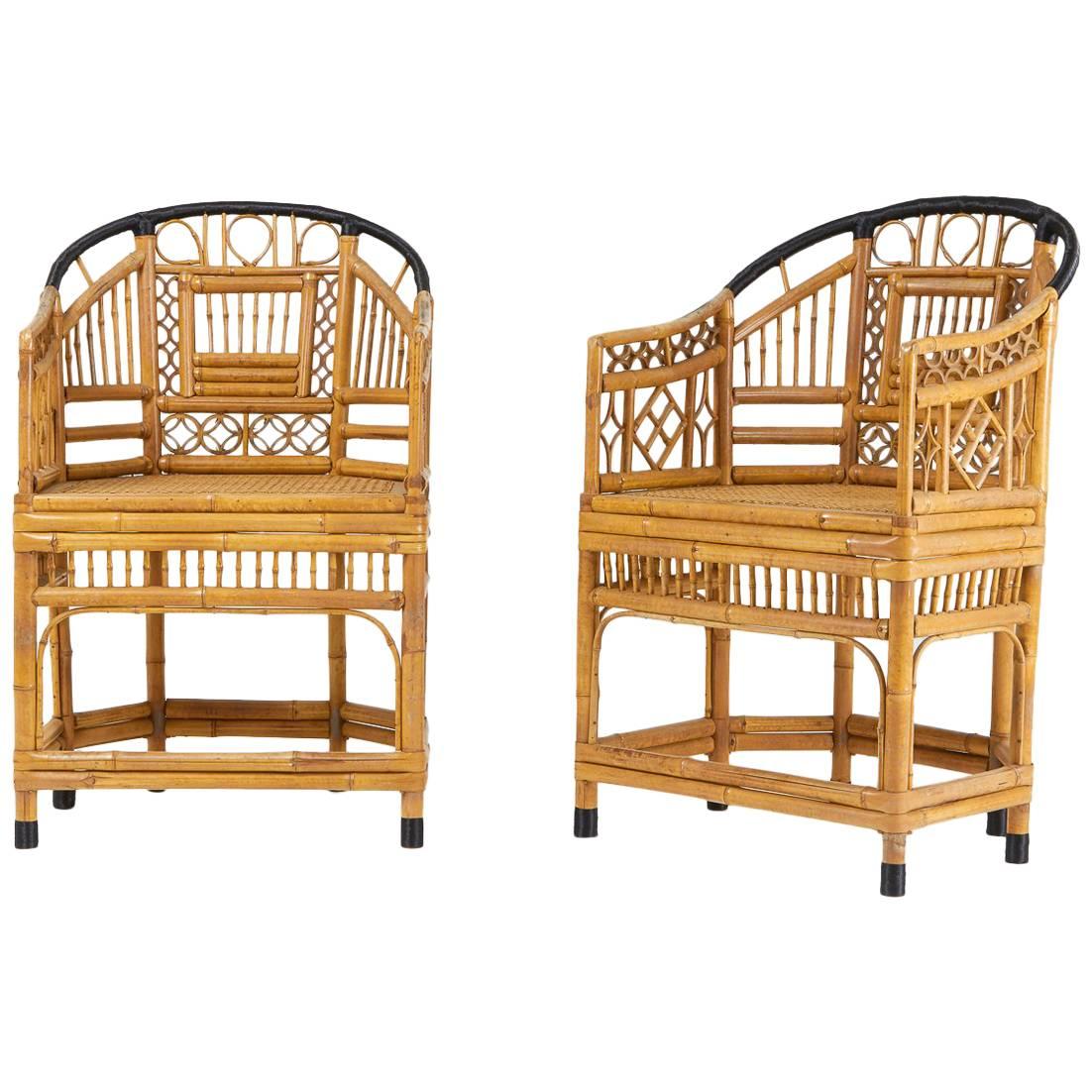 Pair of Unusual French Bamboo Chairs