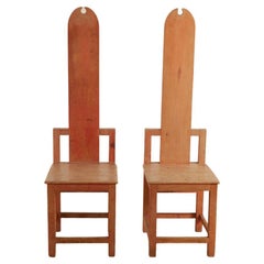 Pair of Unusual Swedish Arts & Crafts Chairs, Origin, Sweden, circa 1900-1910