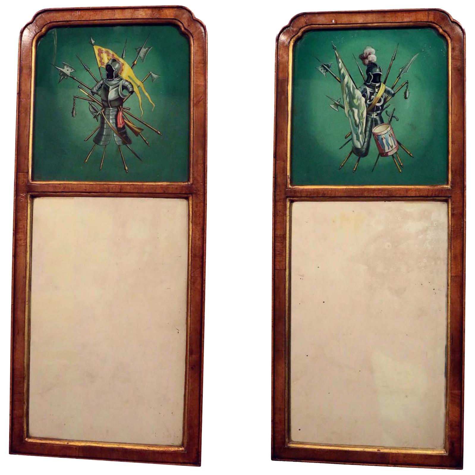 Paire de miroirs Trumeau inhabituels en vente