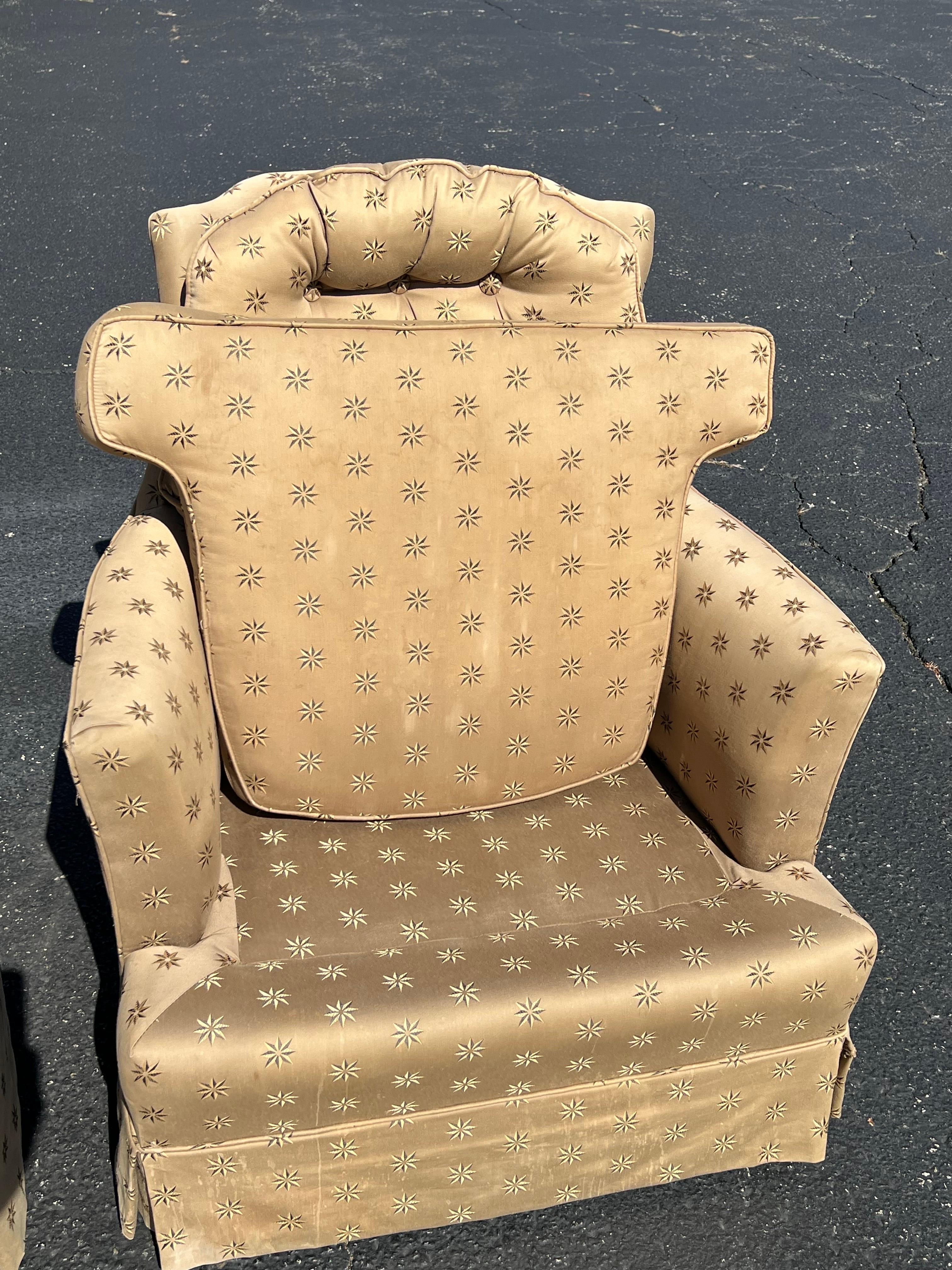 Pair of Upholstered Arm Chairs  For Sale 7