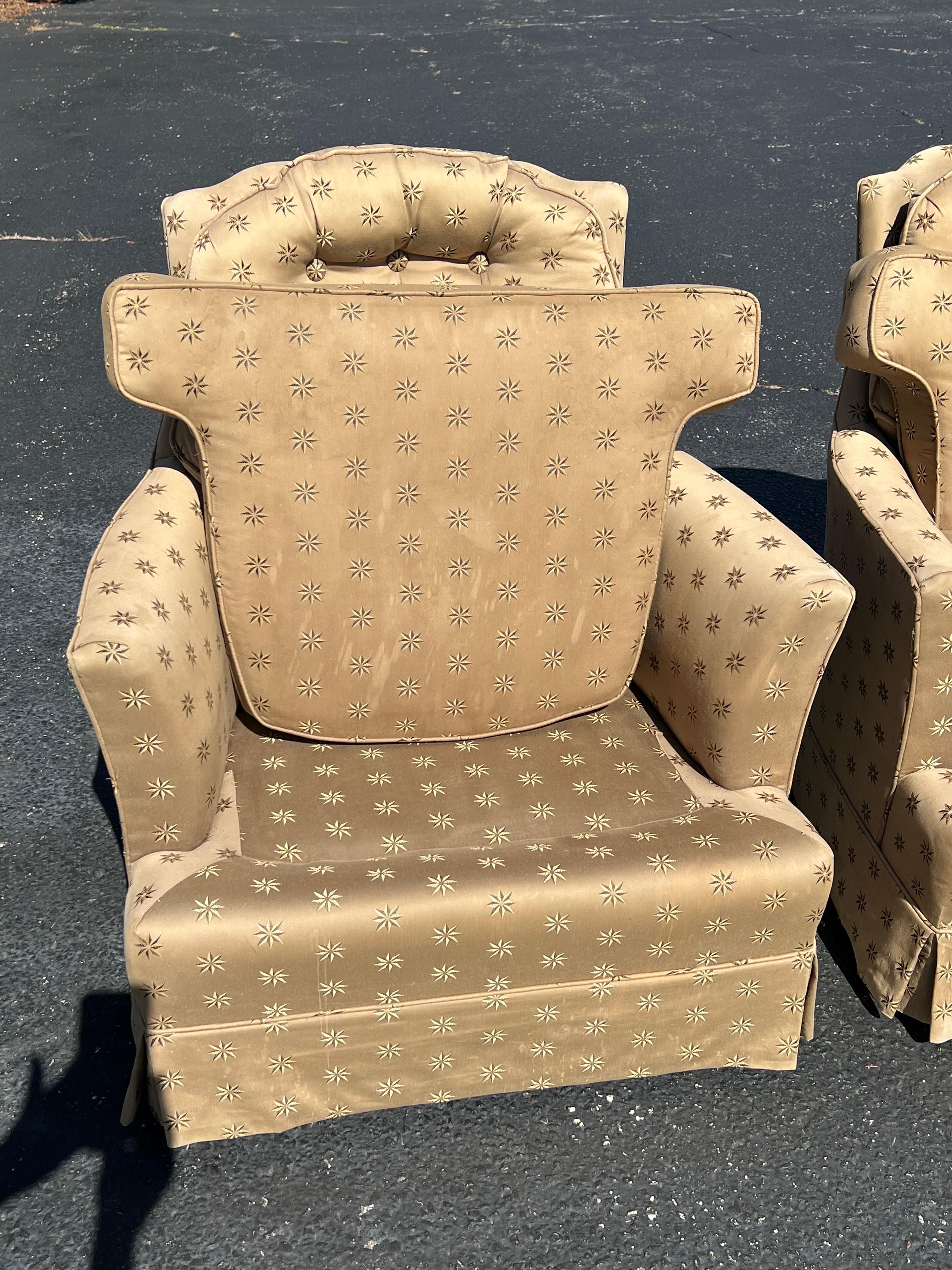Pair of Upholstered Arm Chairs  For Sale 8