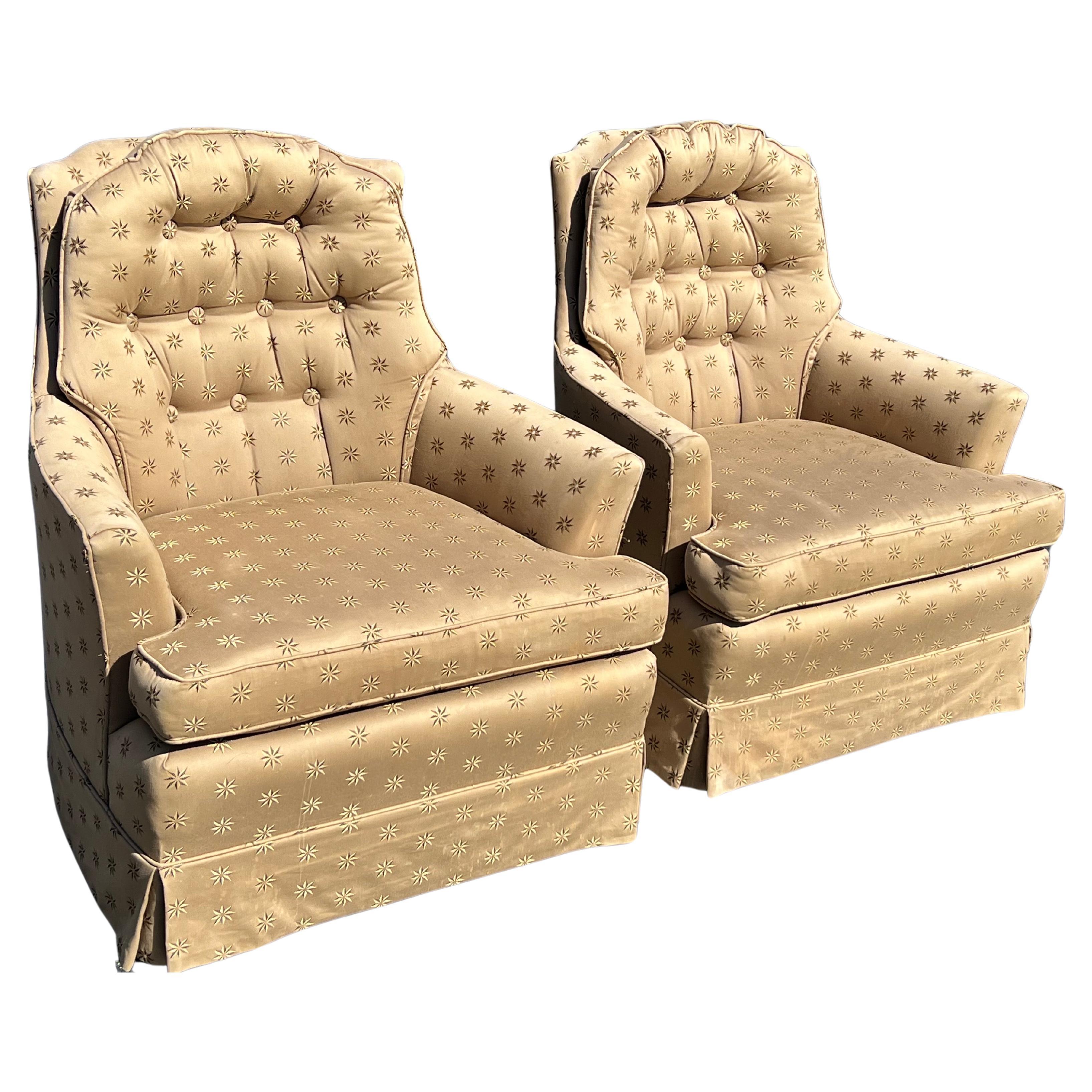 Pair of Upholstered Arm Chairs  For Sale