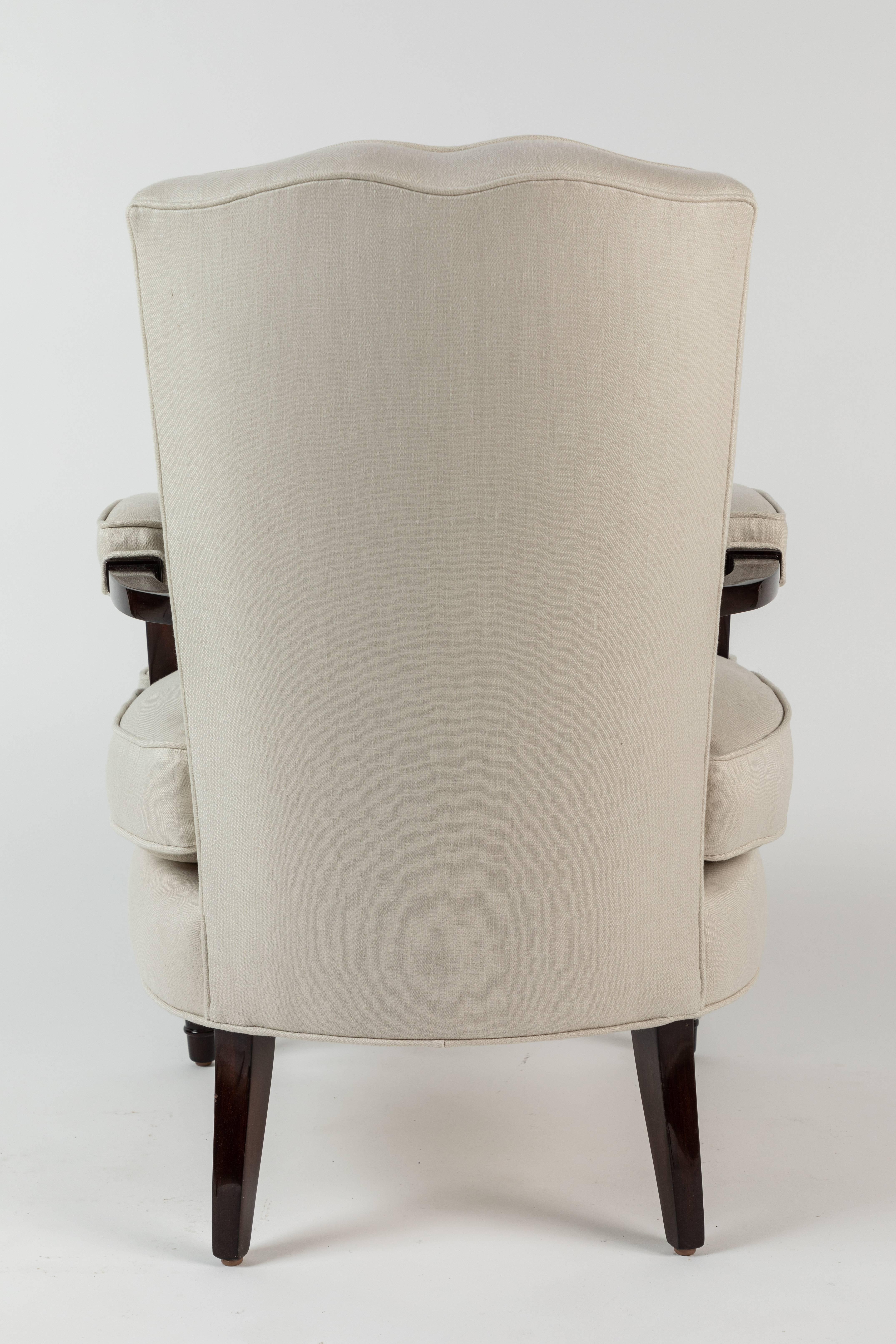 Upholstery Pair of Upholstered Armchairs by Jules Leleu