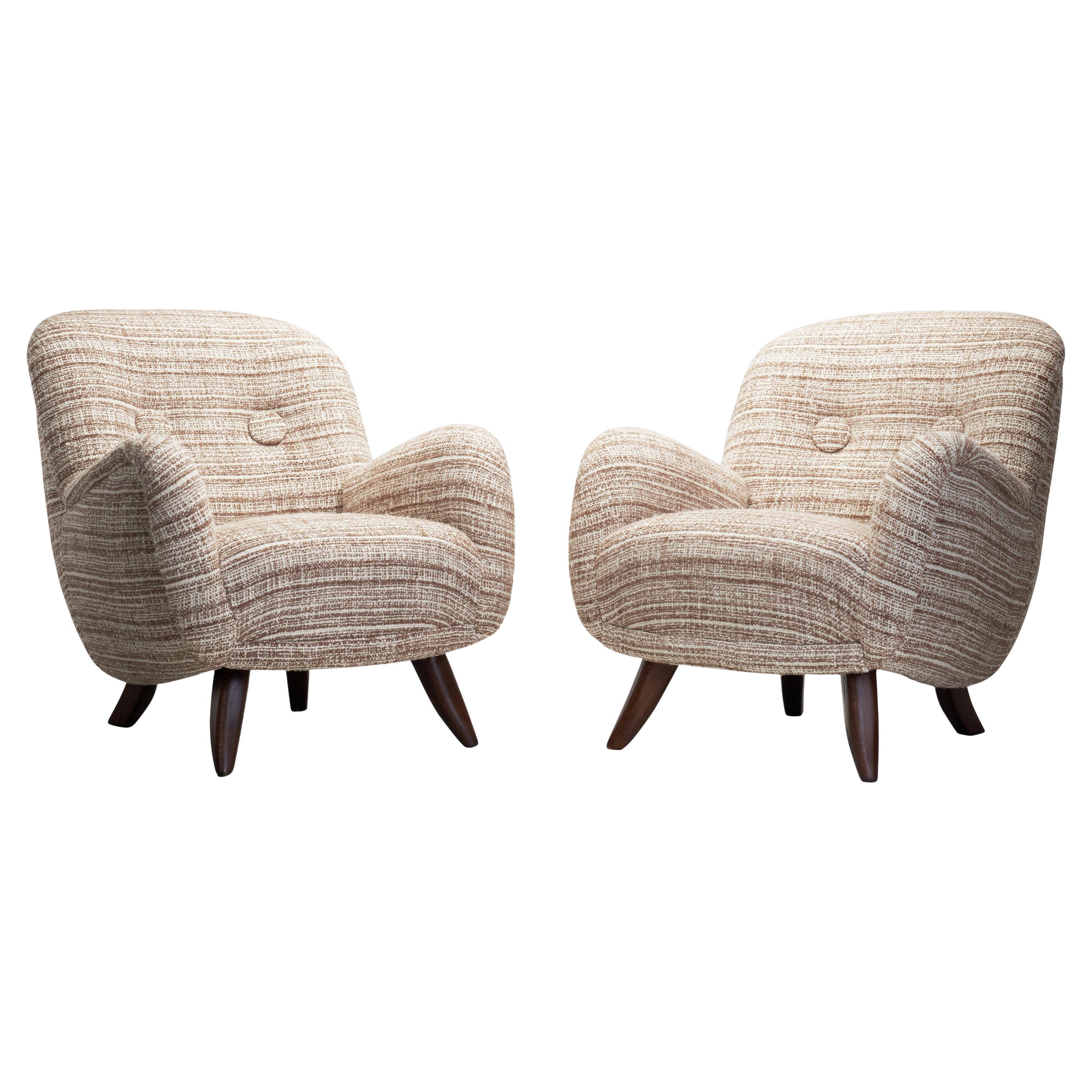 Pair of Upholstered Armchairs in the Manner of Berga Möbler, Europe 20th Century