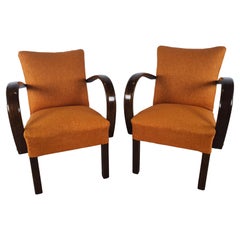 Paar gepolsterte Art Decò Sessel aus den 40er Jahren