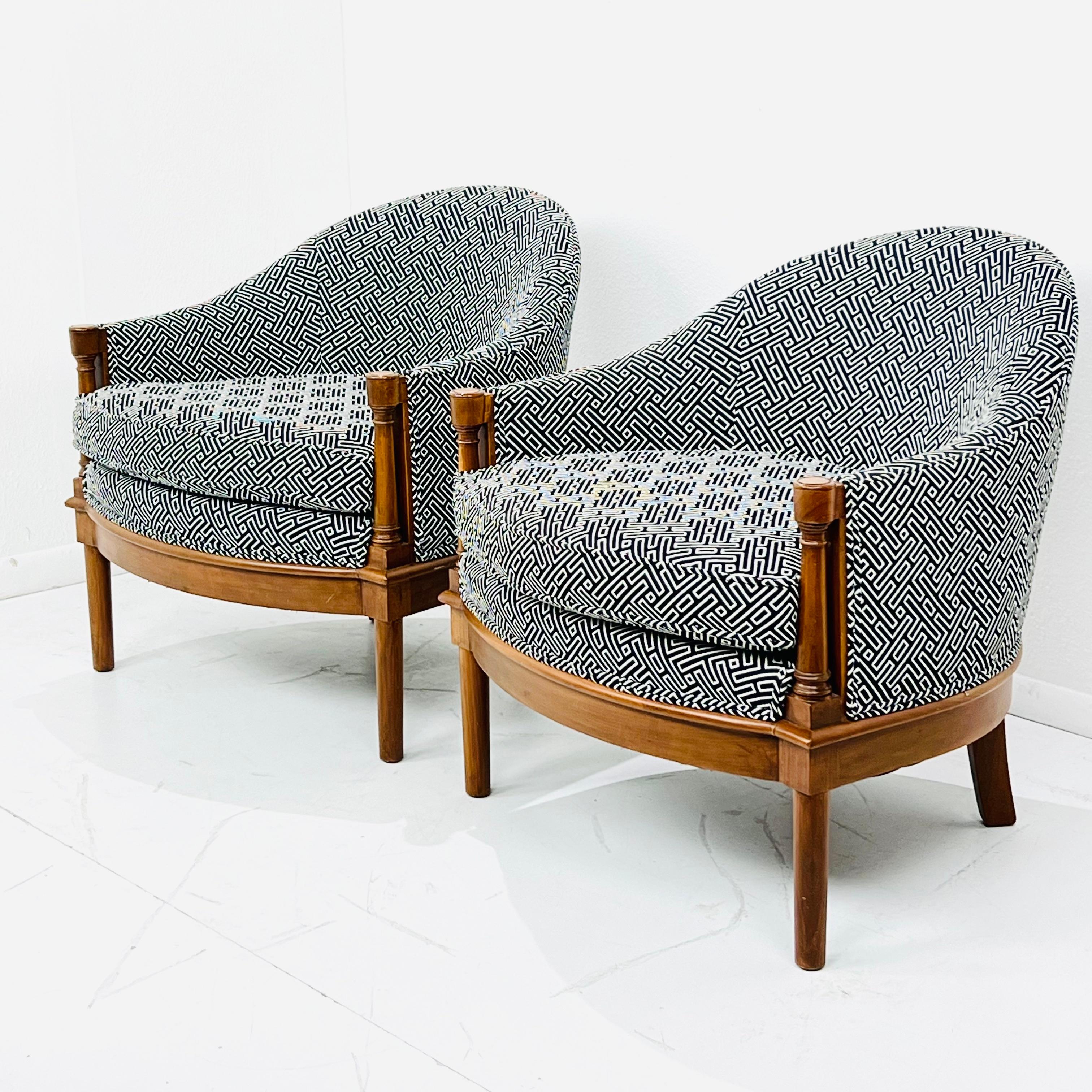 Pair of Upholstered Art Deco Side Chairs 6