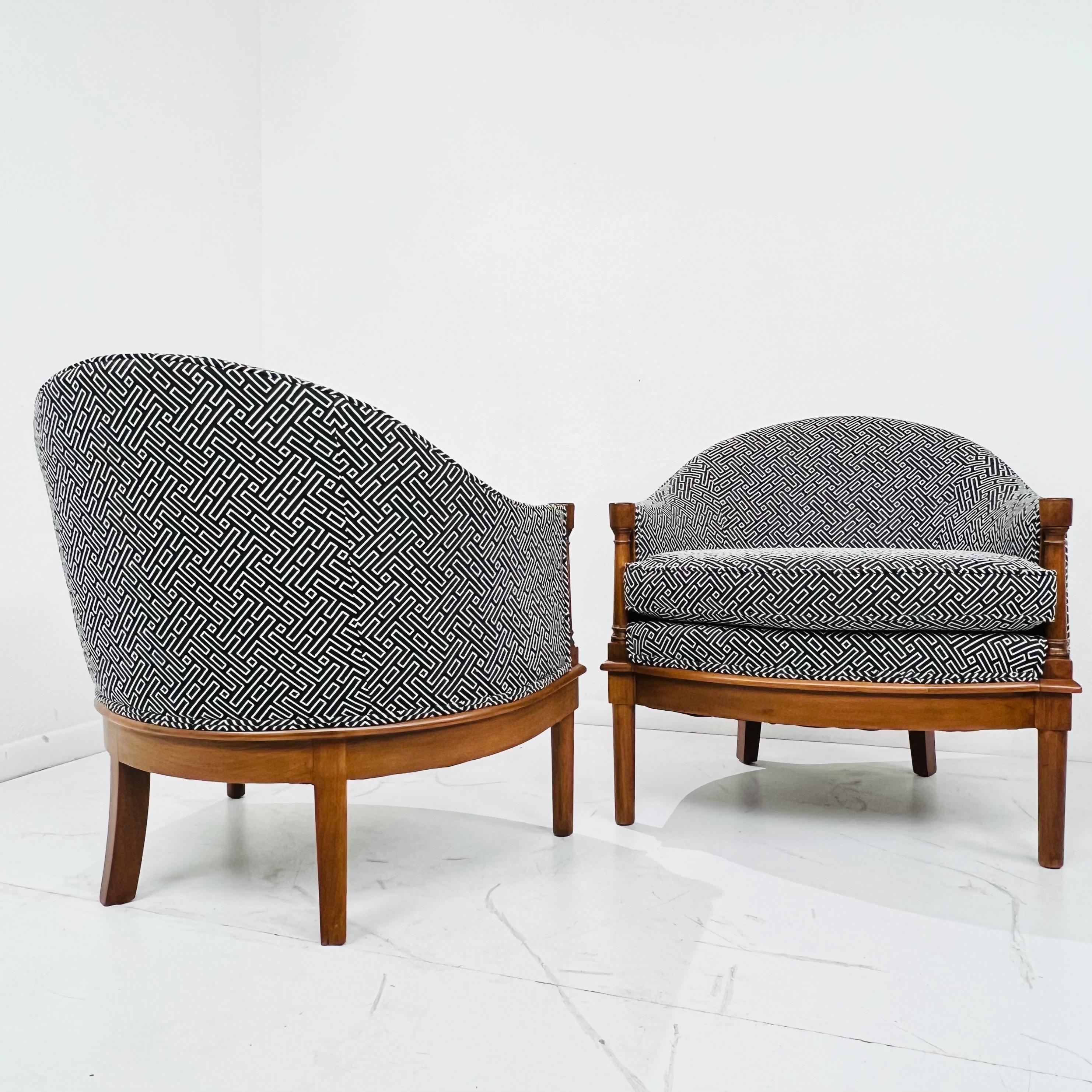 20th Century Pair of Upholstered Art Deco Side Chairs