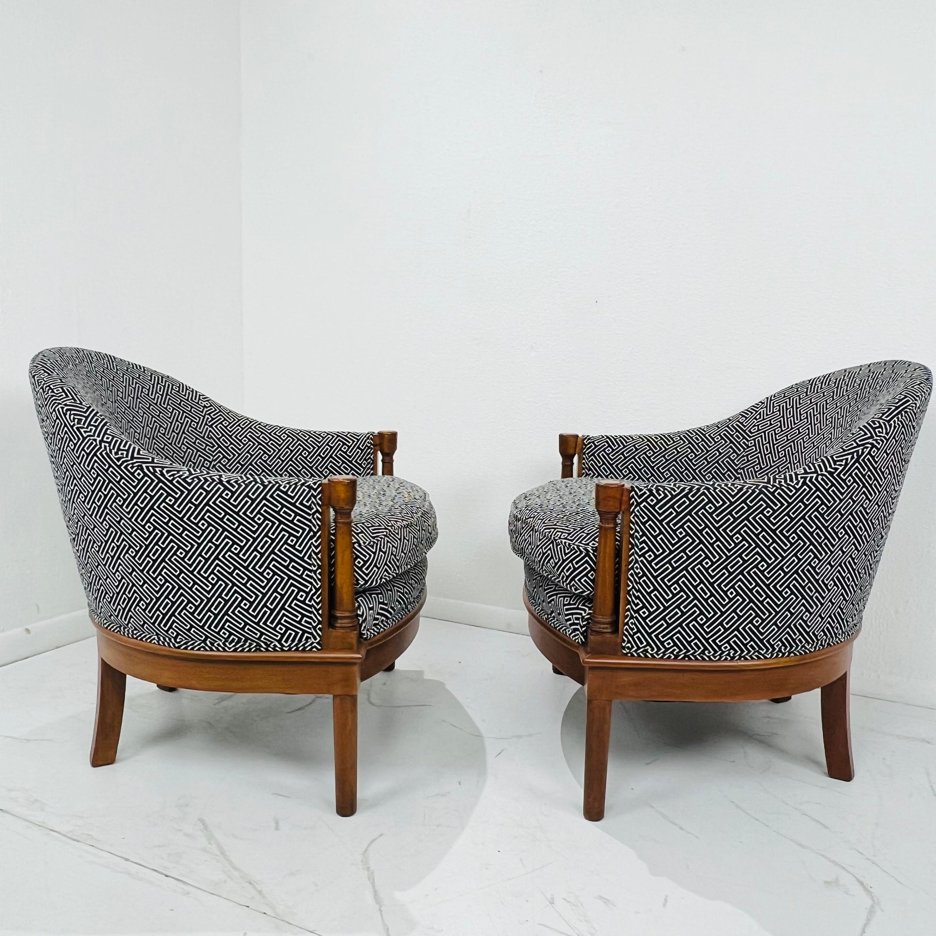 Upholstery Pair of Upholstered Art Deco Side Chairs