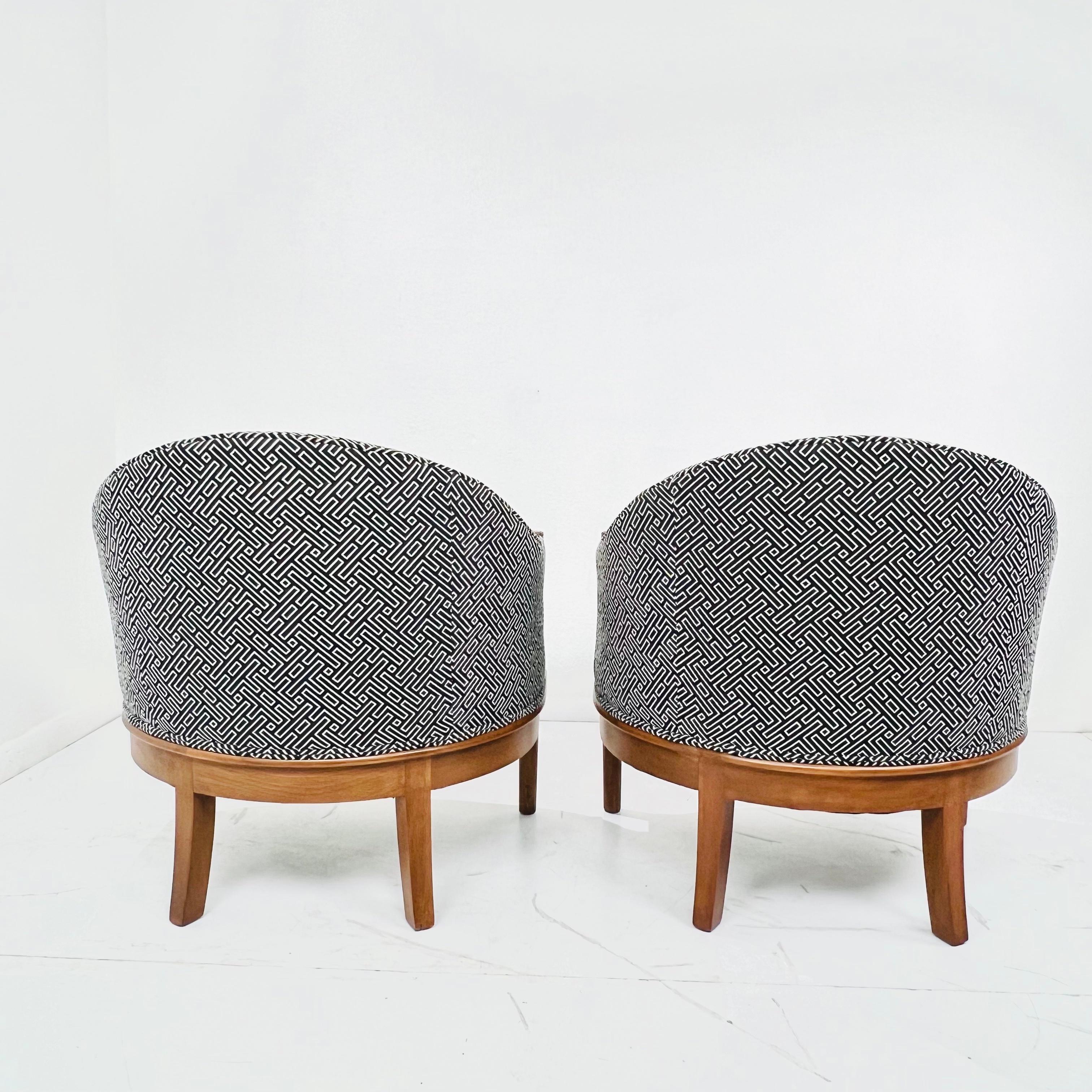 Pair of Upholstered Art Deco Side Chairs 1