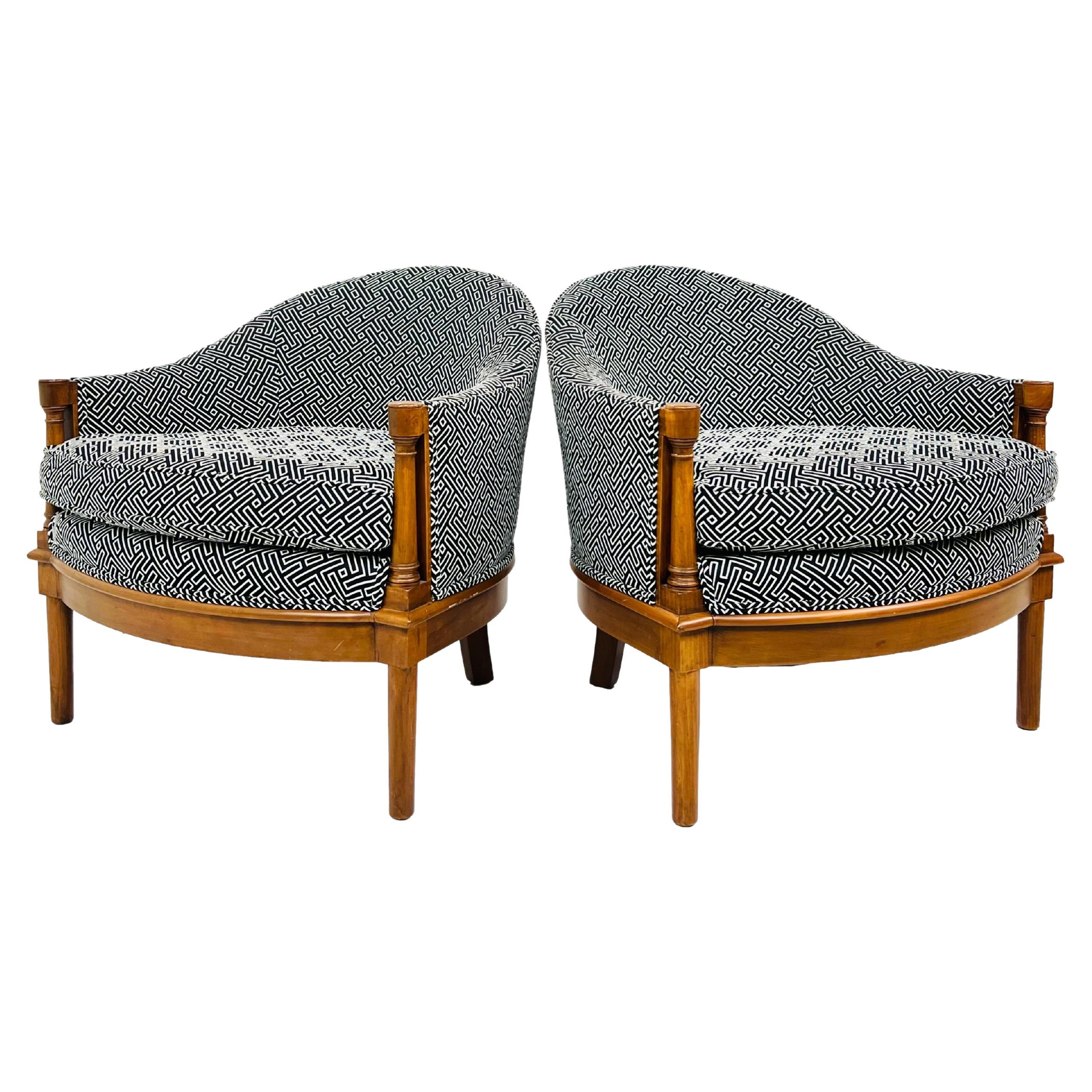 Pair of Upholstered Art Deco Side Chairs