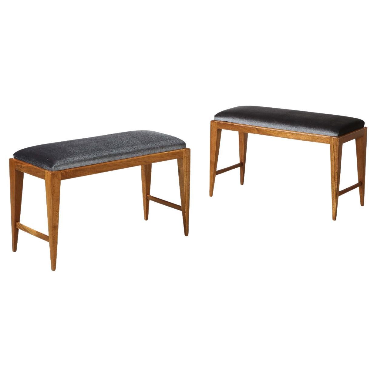 Pair of Fully Upholstered ButtonTufted Parsons Benches at 1stDibs