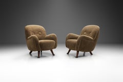 Paar gepolsterte Berga Möbler Sessel, Schweden 1940er Jahre