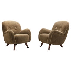 Pair of Upholstered Berga Möbler Armchairs, Sweden 1940s