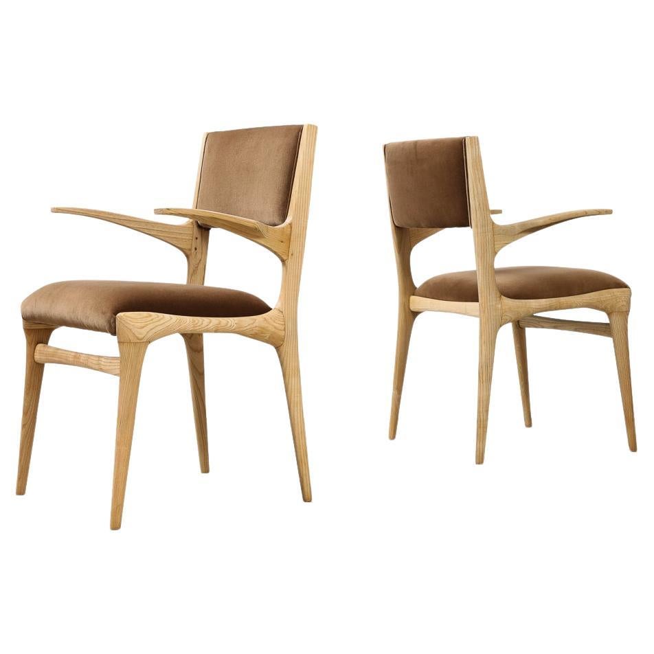 Pair of Upholstered Chairs by Carlo de Carli at 1stDibs