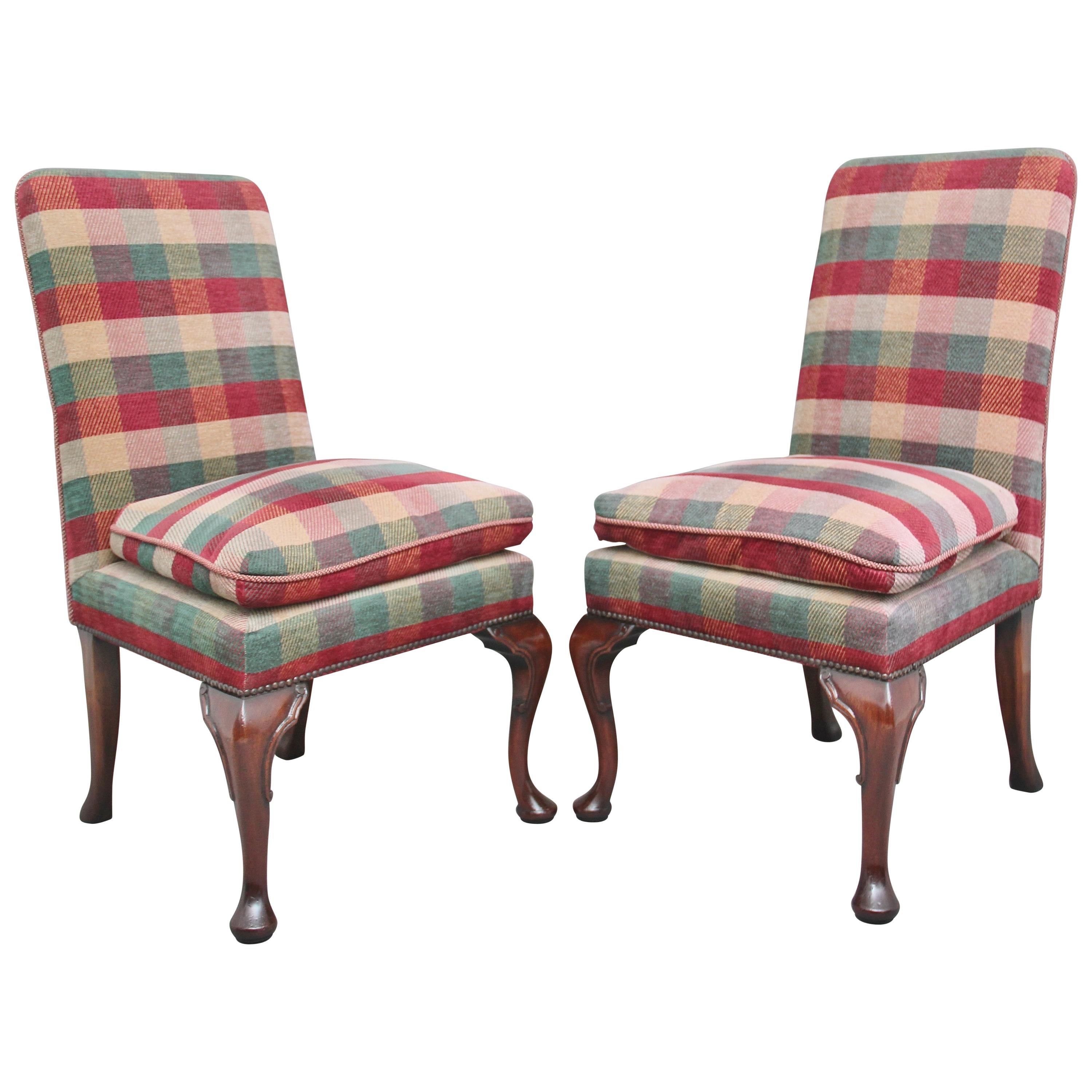 Pair of Upholstered Chairs in the George I Style