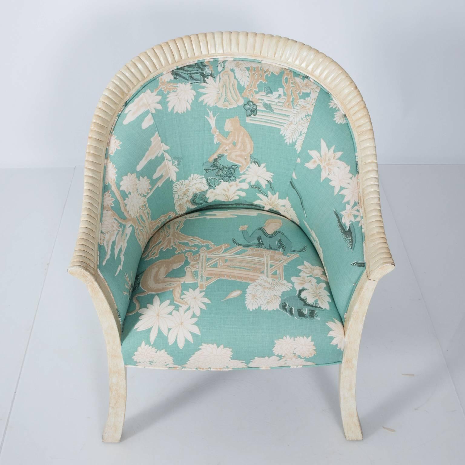 Pair of Upholstered Chinoiserie Armchairs 6