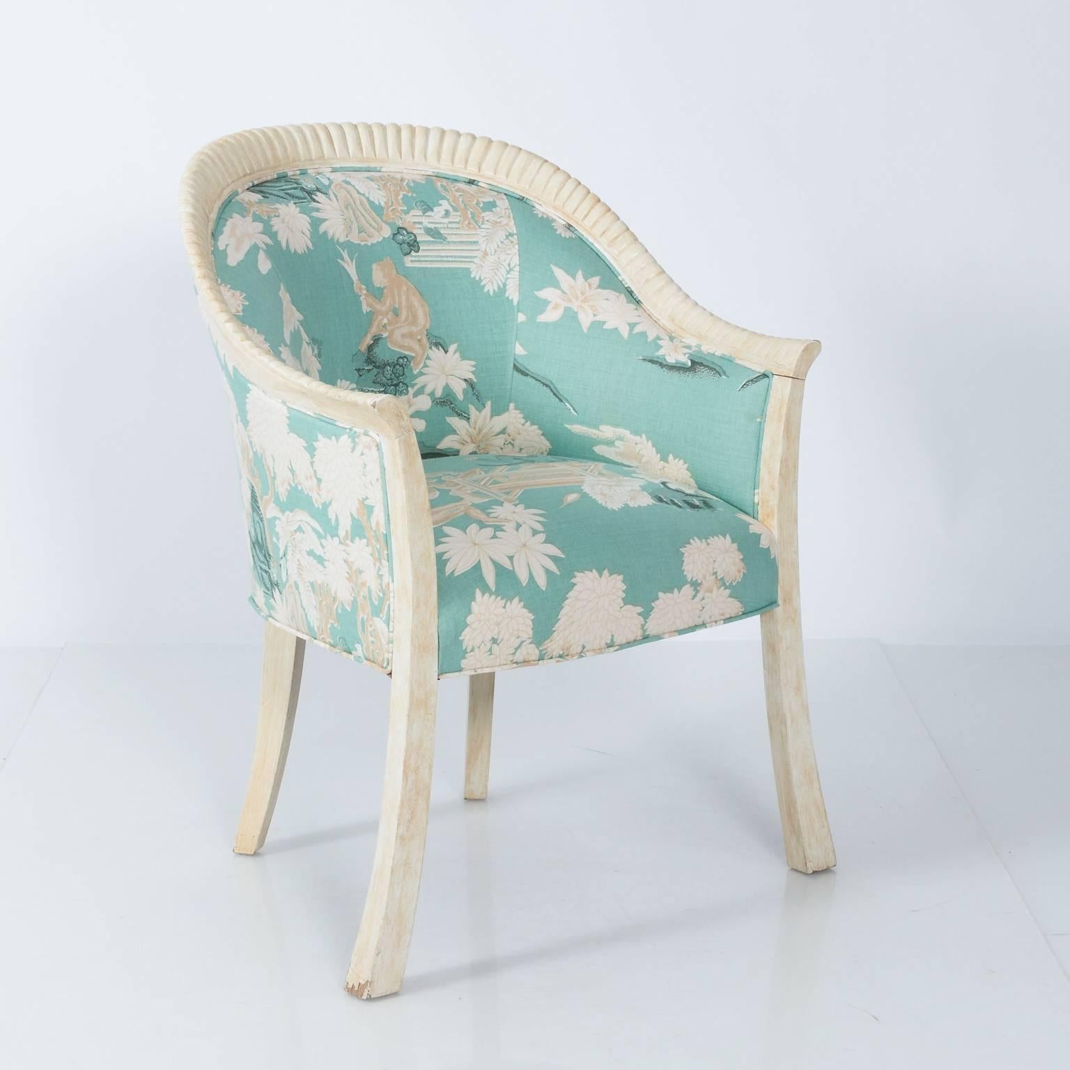 Pair of Upholstered Chinoiserie Armchairs 11