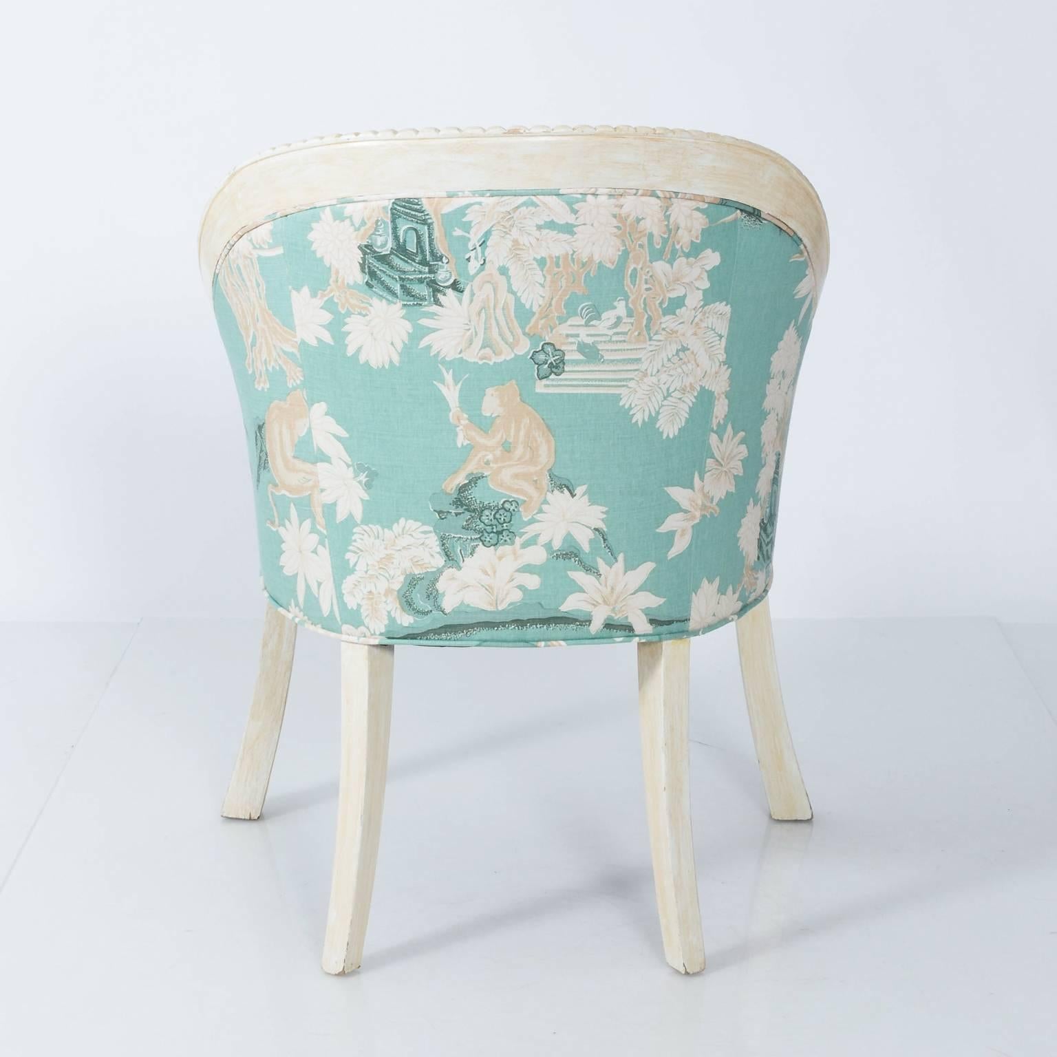 Pair of Upholstered Chinoiserie Armchairs 13