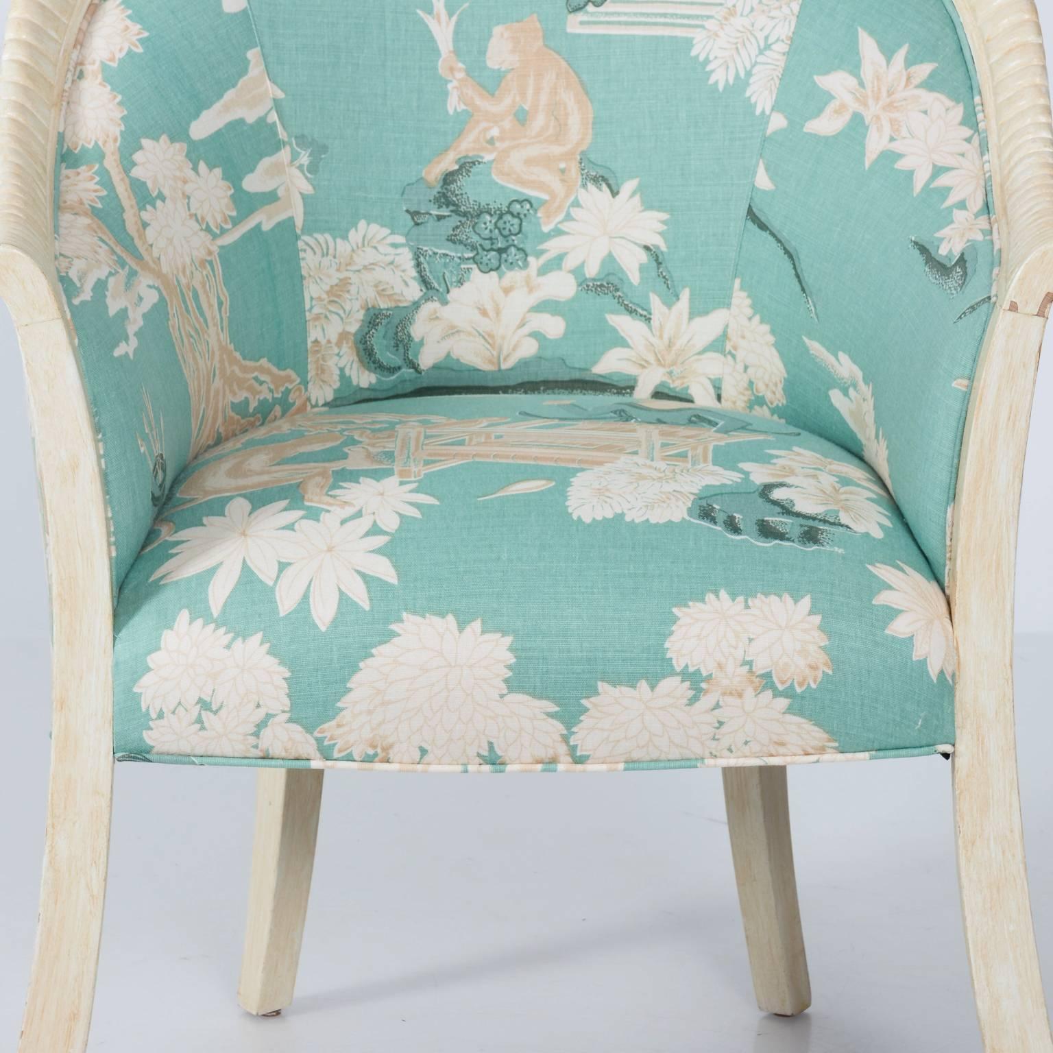 Pair of Upholstered Chinoiserie Armchairs 16