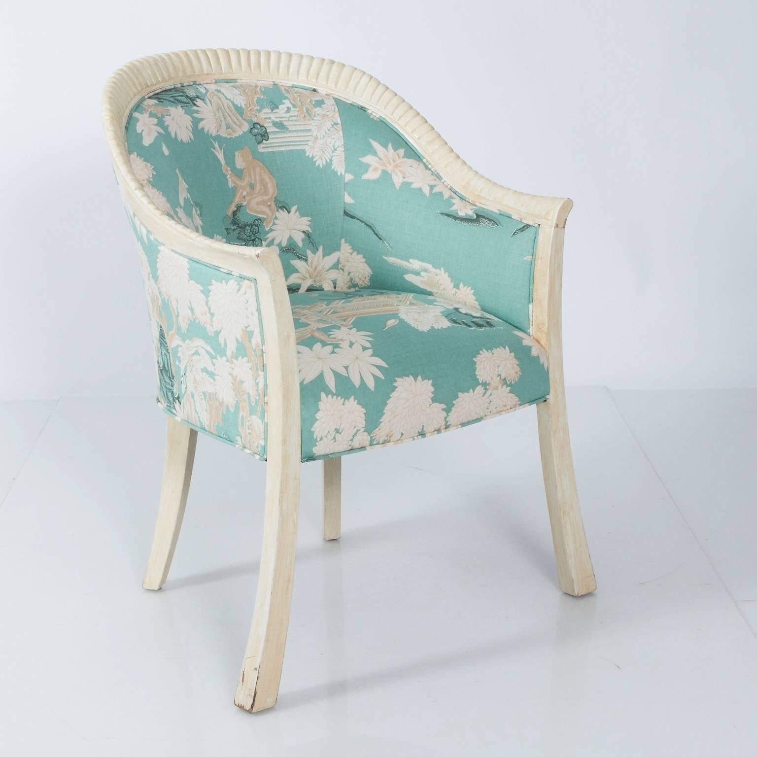Pair of Upholstered Chinoiserie Armchairs 2