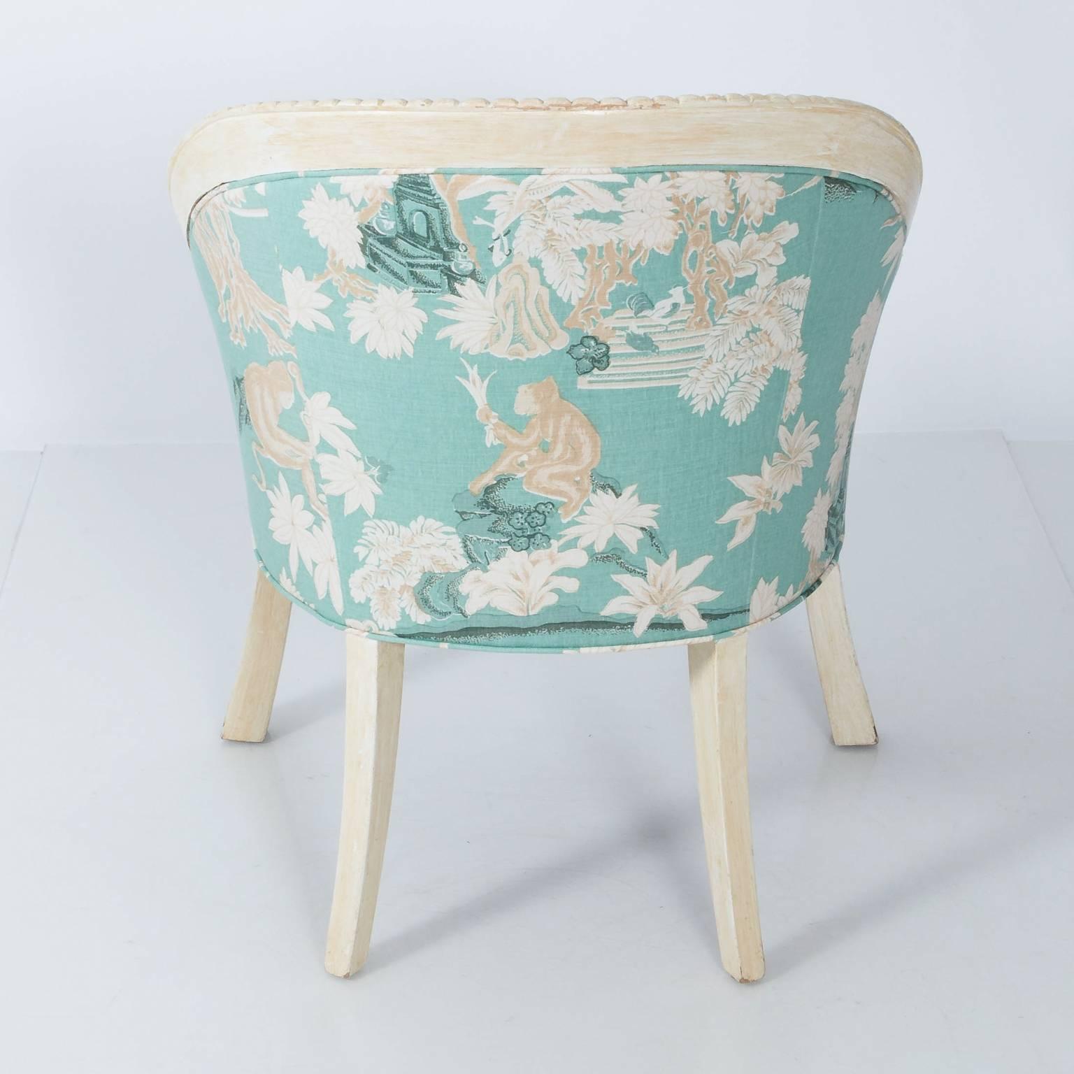 Pair of Upholstered Chinoiserie Armchairs 4